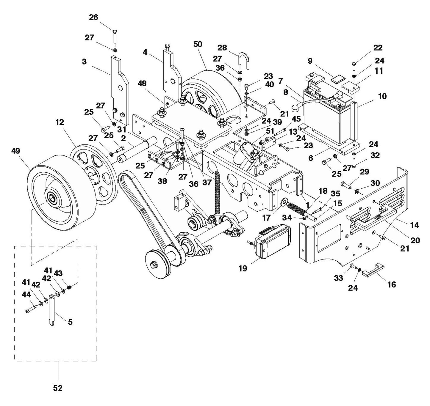 Soff Cut 2500 Mainframe Assembly Parts by Husqvarna