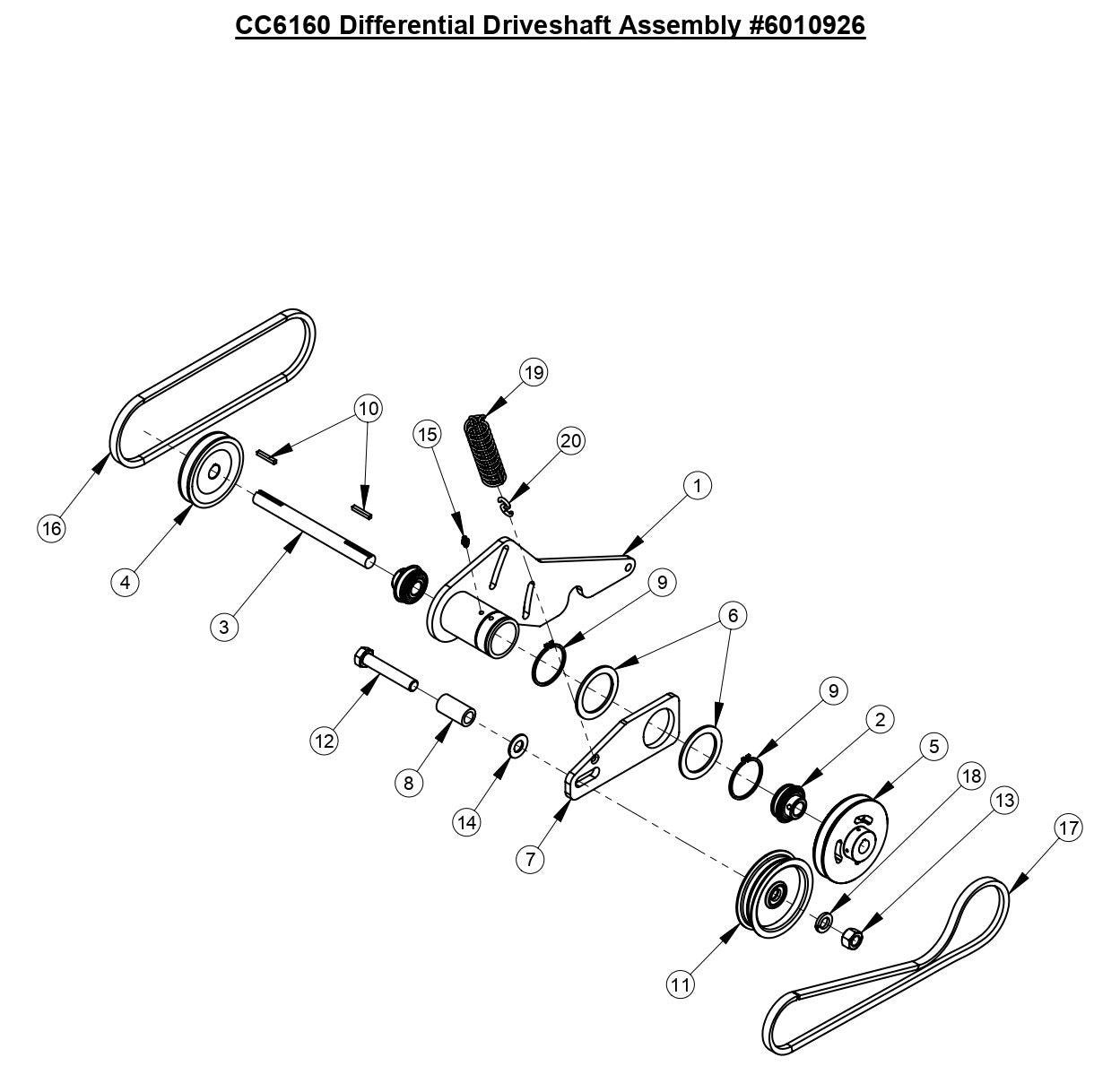 CC6160D Differential Driveshaft Assembly