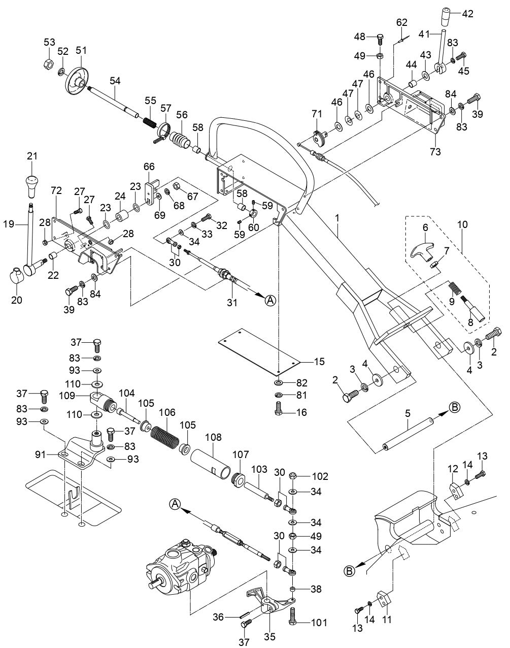 Deadman System control Assembly Parts For MRH601DS Vibratory Rollers By Multiquip