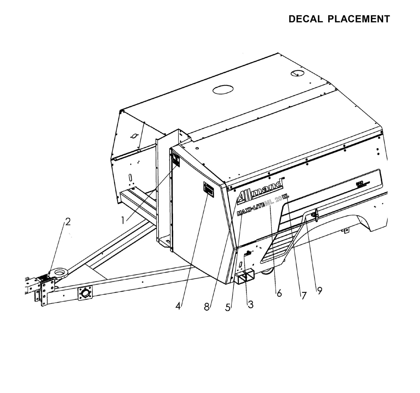 V-Series Maxi-Lite 15-20KW-Decal Placement (Fig 3) Parts By Allmand