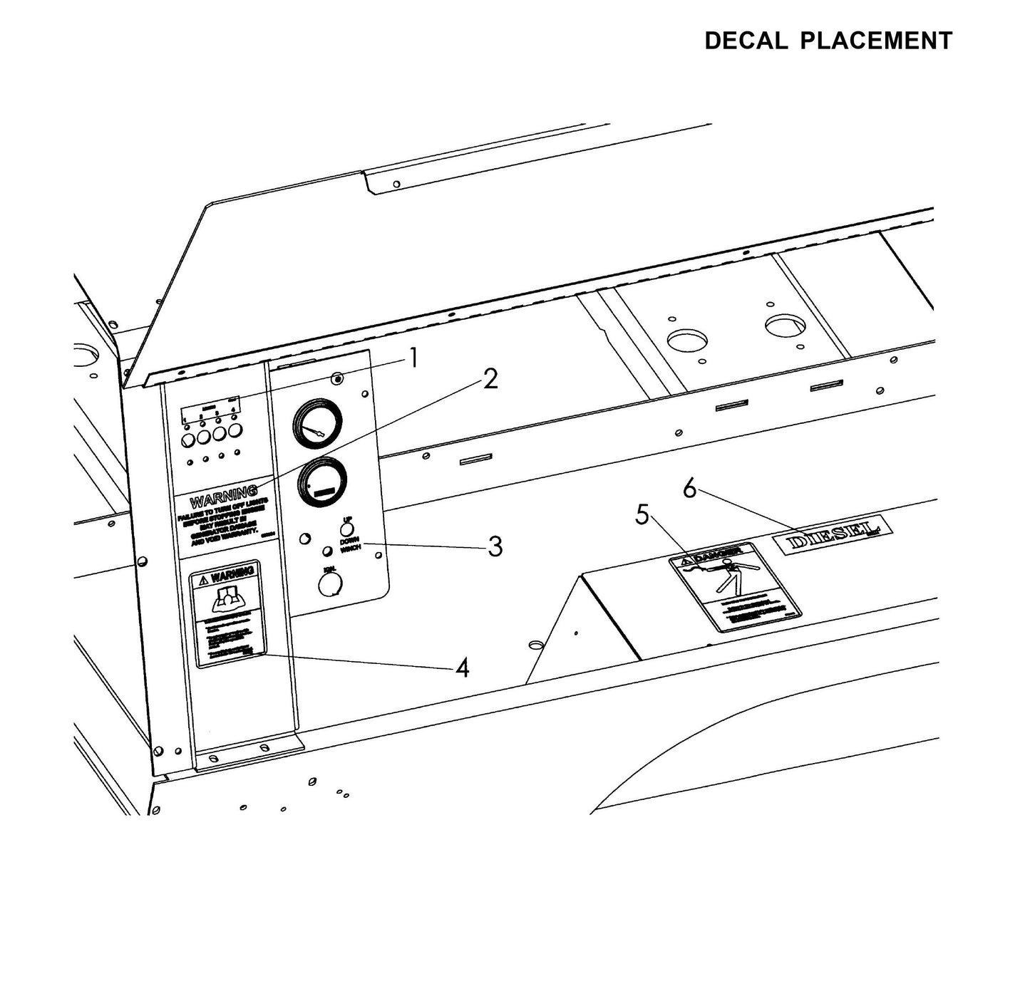 V-Series Maxi-Lite 15-20KW-Decal Placement (Fig 4) Parts By Allmand