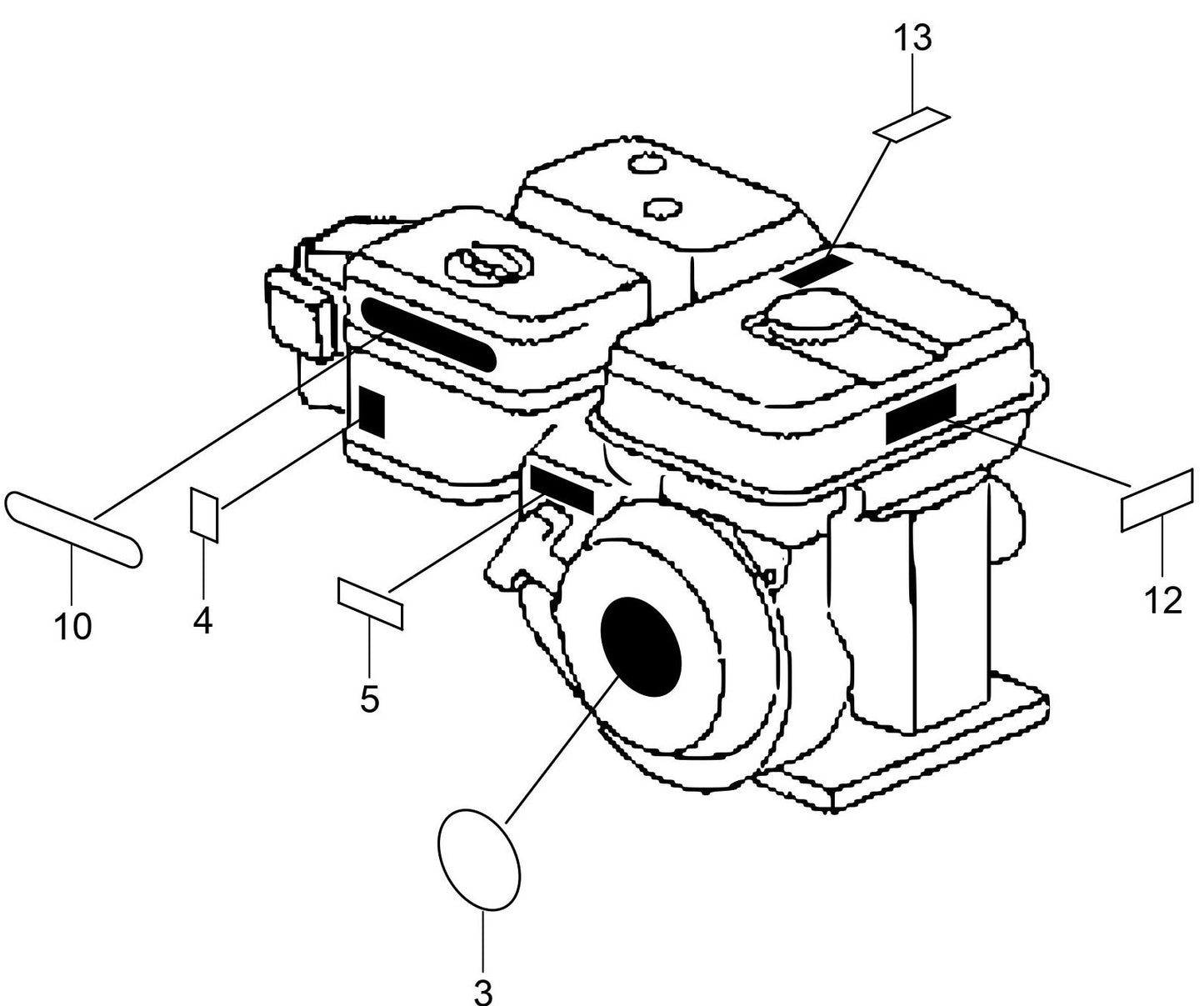 MVH128GH Honda GX160UT2SCM Decal Assembly Parts