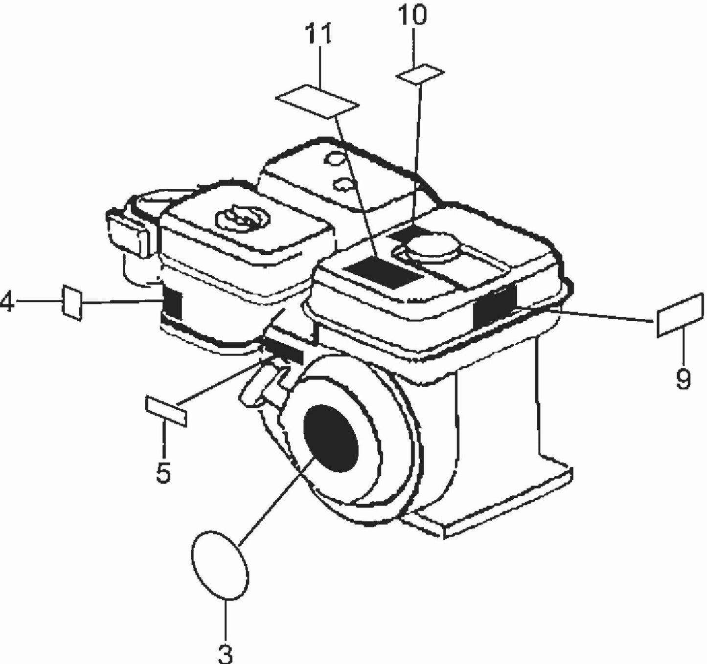 MVB85H Honda GX120UT2SM12 Engine Decal Assembly Parts