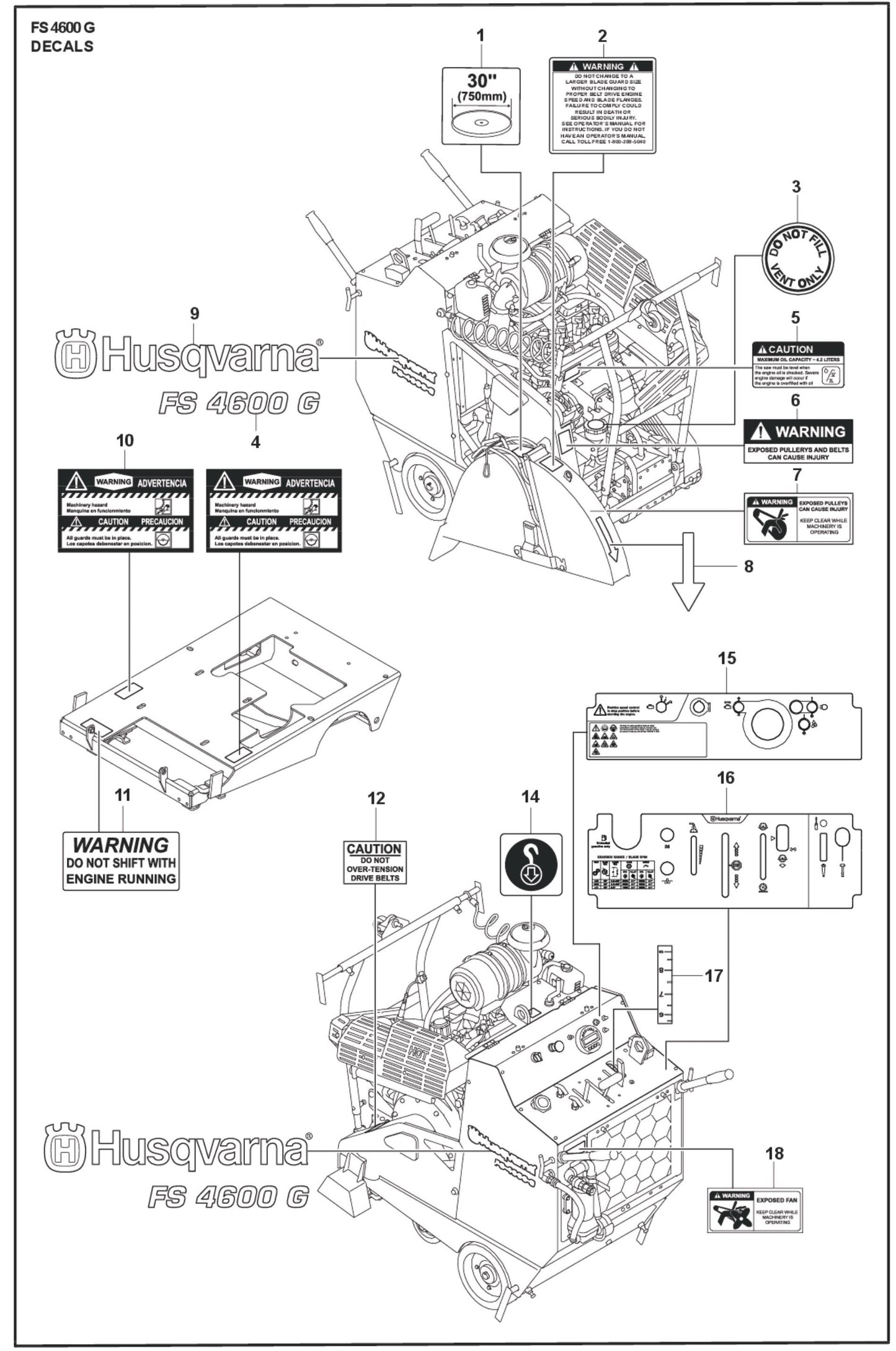 Decals Parts For FS4600 G by Husqvarna