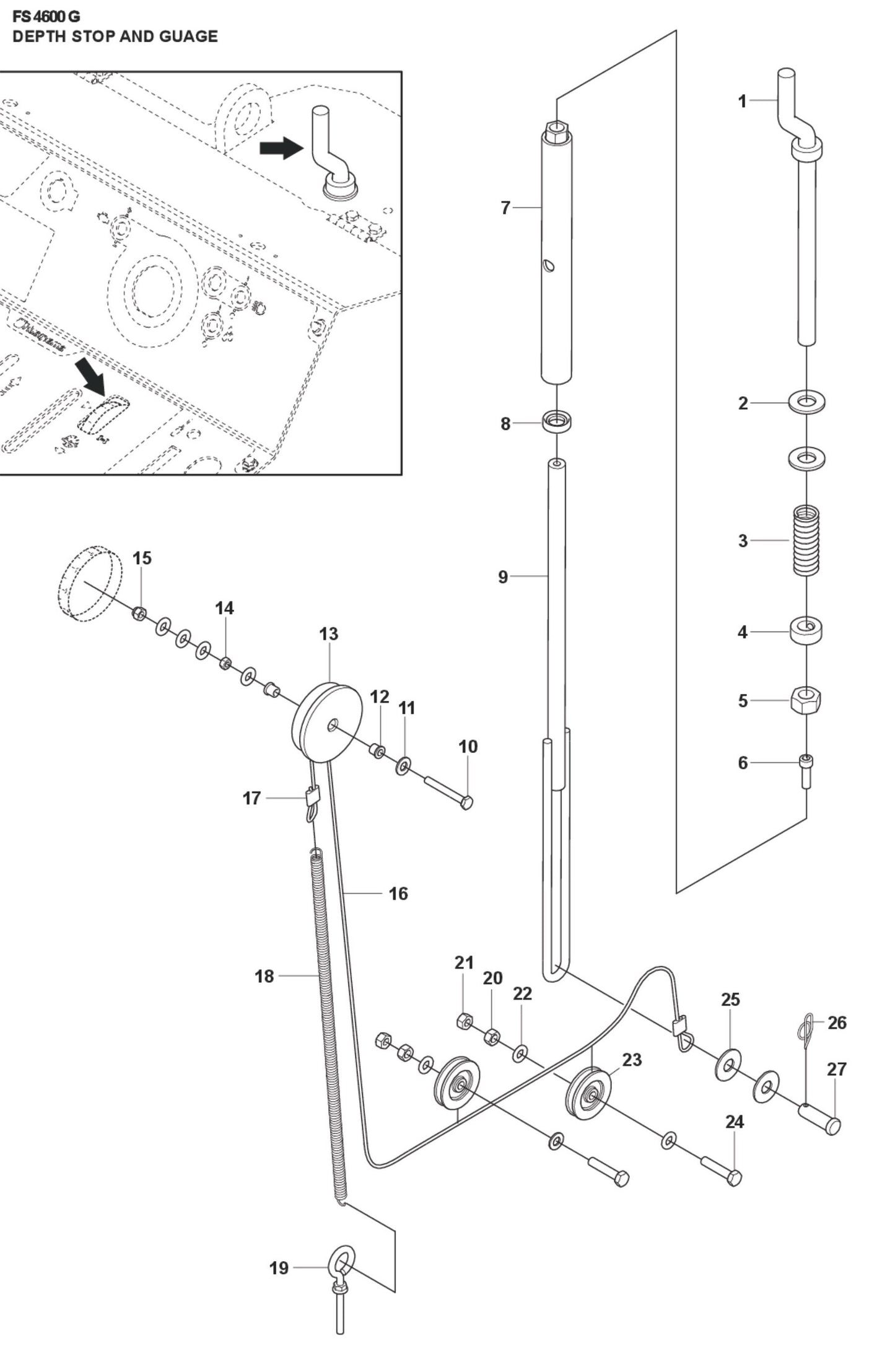 Depth Stop And Guage Parts For FS4600 G By Husqvarna