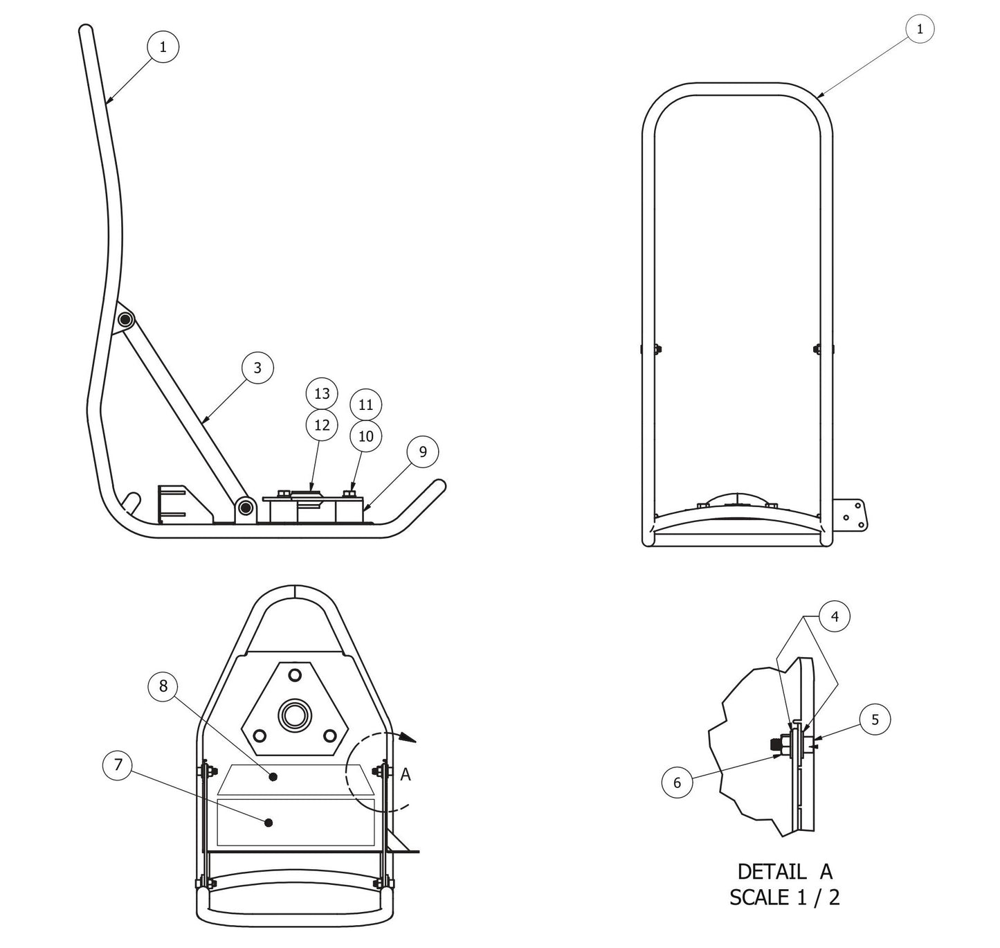 Diagram 3 Parts For WYC-WBP50 Concrete Vibrator Motor By Wyco