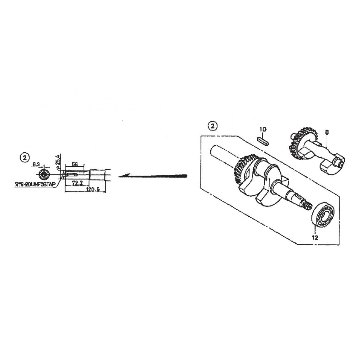 R2000H HONDA GX240K1QAE2 ENGINE- Crankshaft Assy. Parts By Multiquip