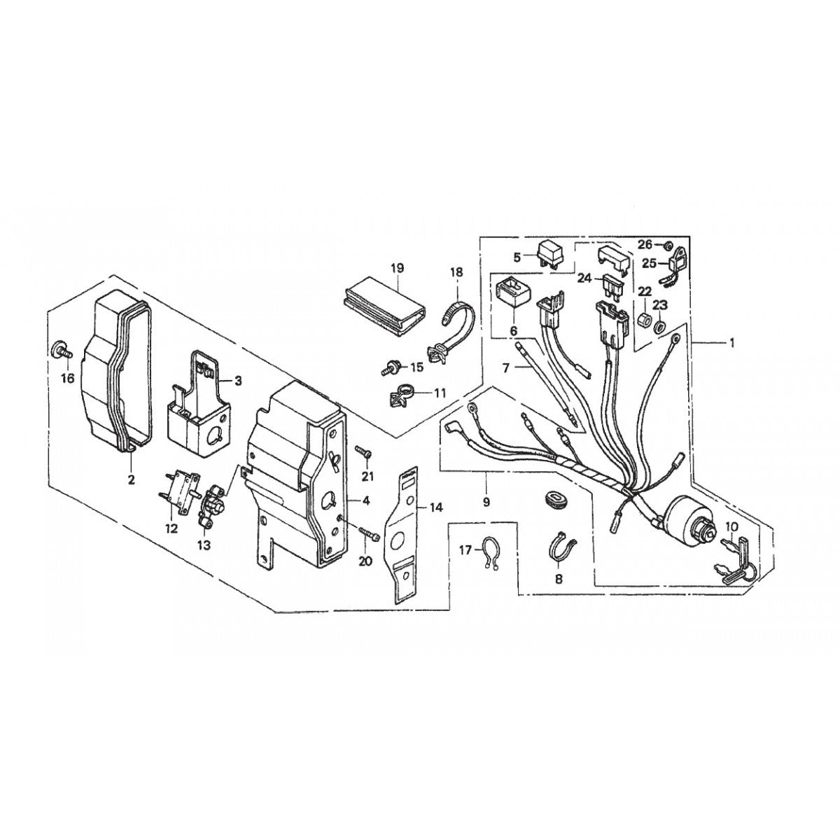 R2000H HONDA GX240K1QAE2 ENGINE- Control Box Assy. Parts by Multiquip