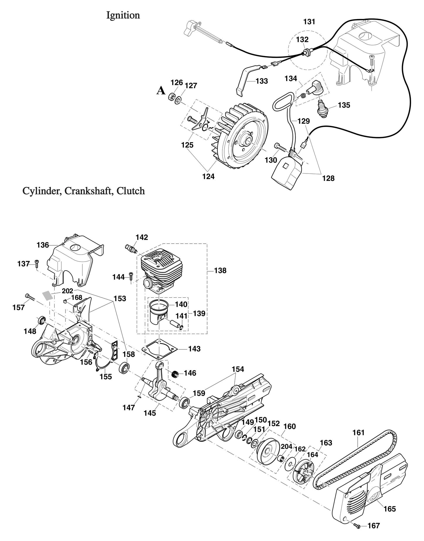 DPC7310, DPC7311 Ignition, Cylinder, Crankshaft, Clutch Assembly Parts