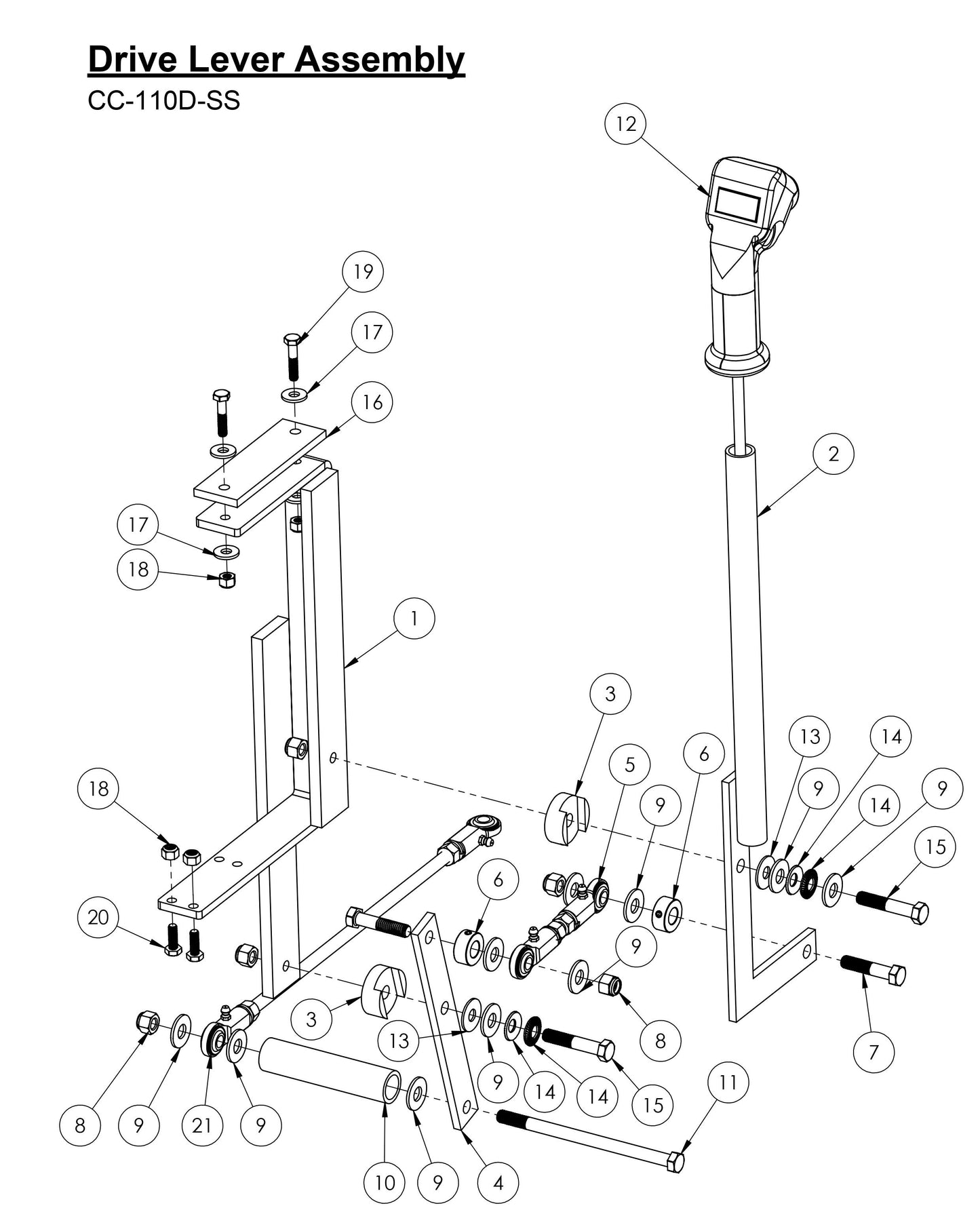 CC-110D-SS Drive Lever Assembly Parts