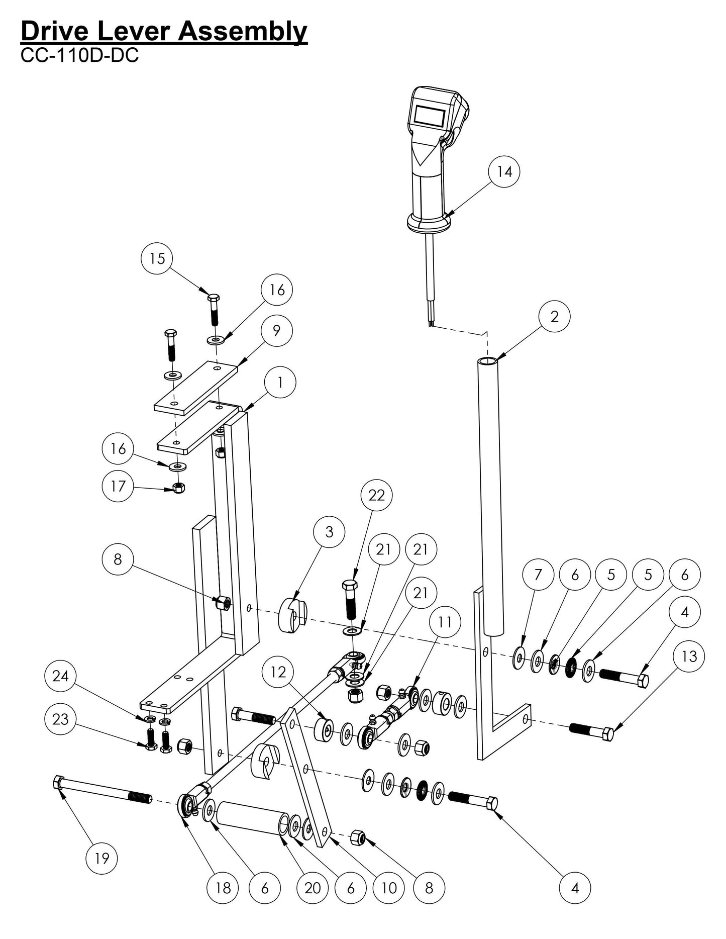CC-110D-DC Drive Lever Assembly Parts