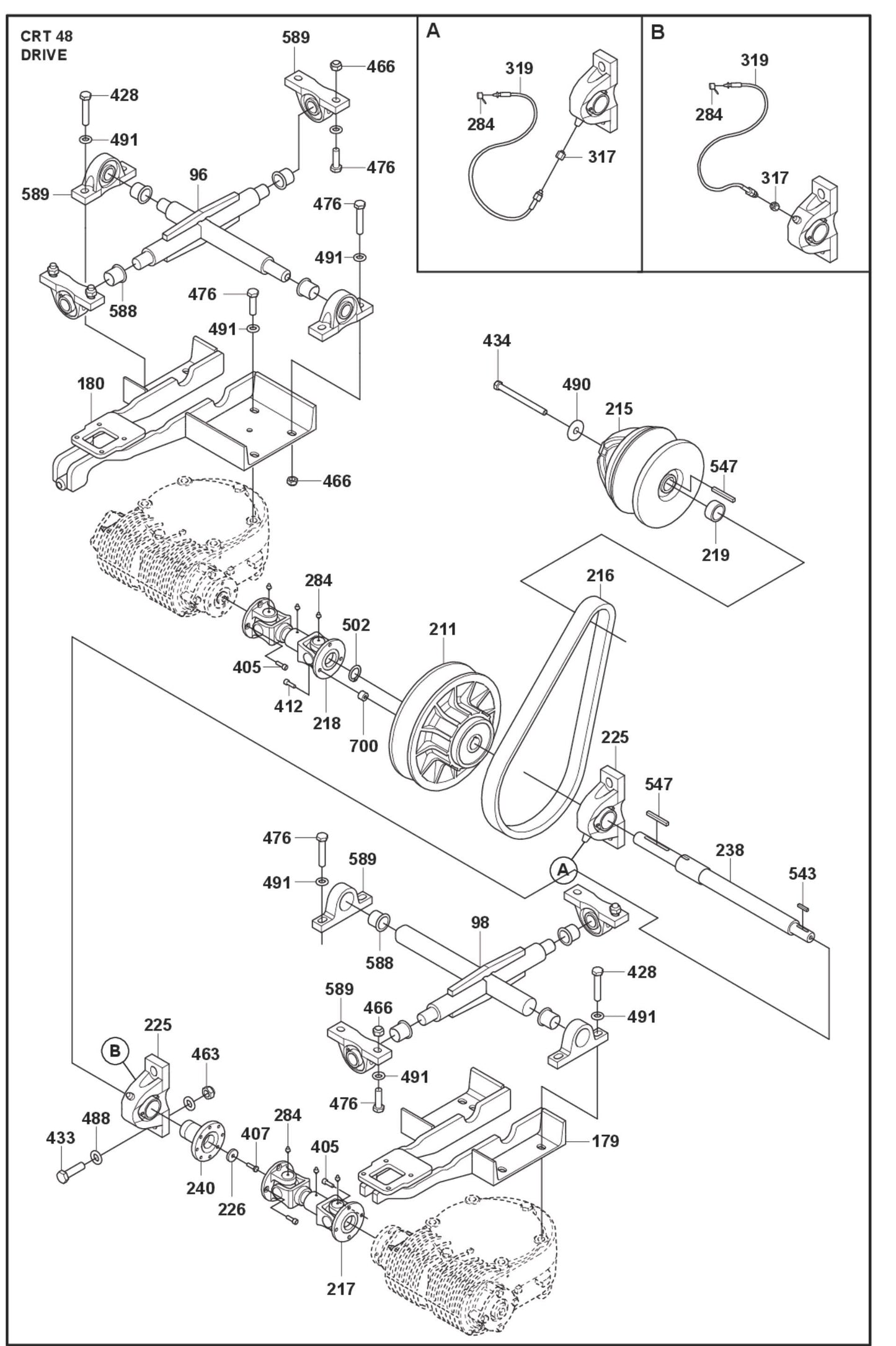 Drive Parts For Ride On Trowel CRT 48 Diesel By Husqvarna