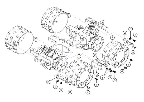 Drum 24" Assembly Parts-RX 1575, RX 157533 YANMAR 3TNV80F DIESEL ENGINE