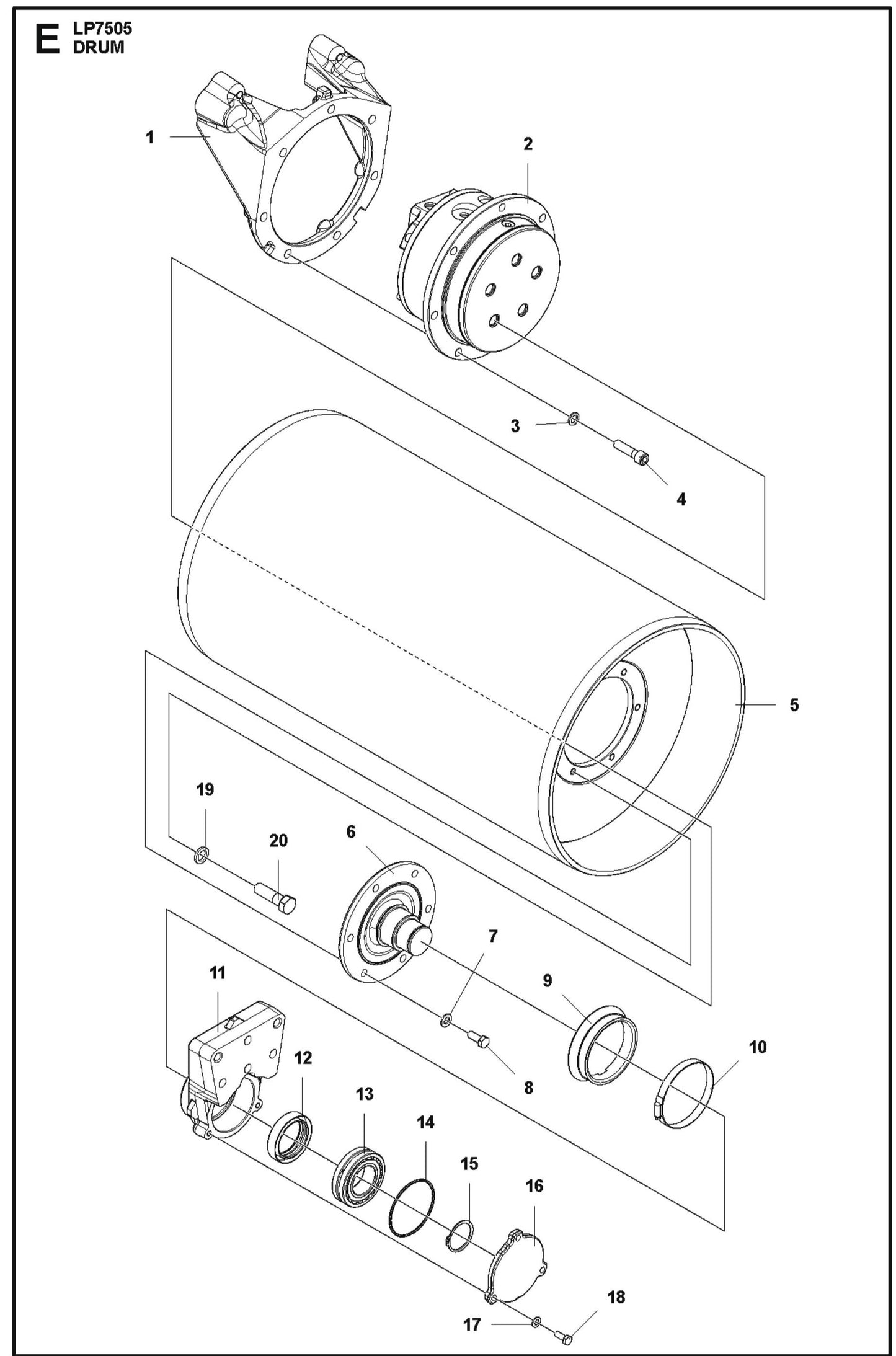 Drum Parts For LP7505 Walk Behind Roller By Husqvarna