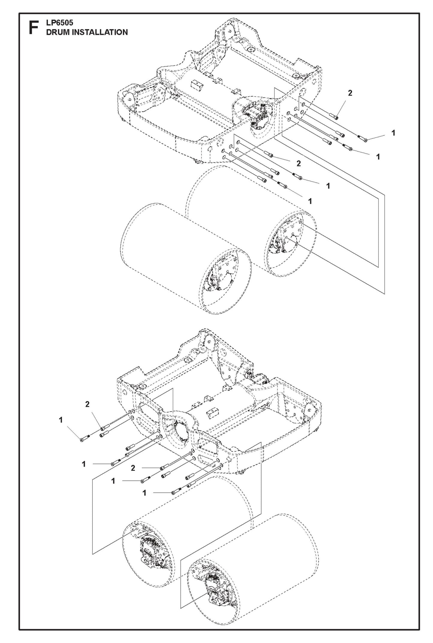 Drum Installation Parts For LP 6505 Walk Behind Roller By Husqvarna