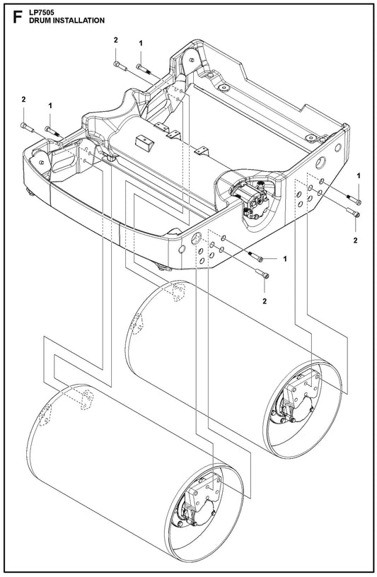 Drum Installation Parts For LP7505 Walk Behind Roller By Husqvarna