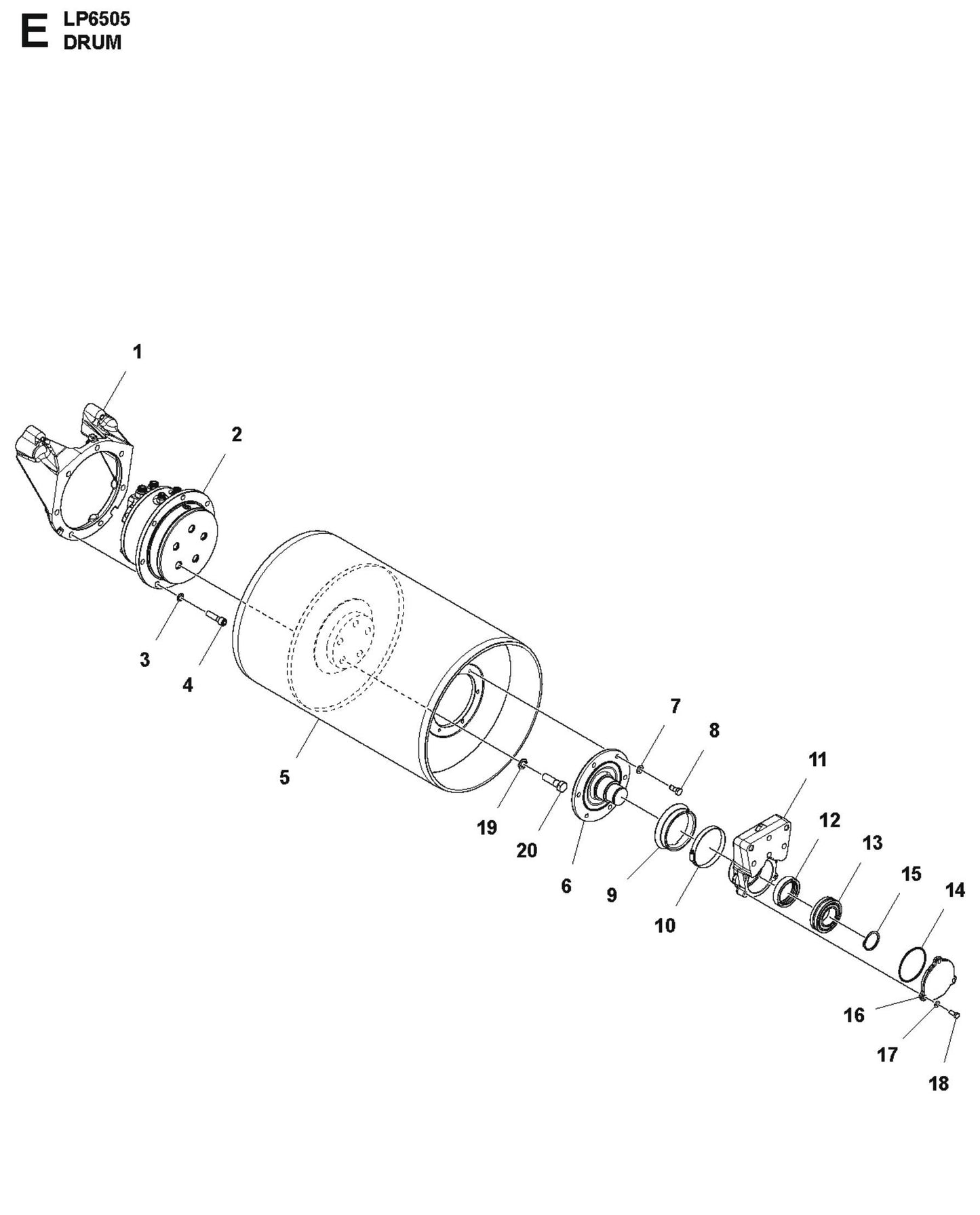 Drum Parts For LP 6505 Walk Behind Roller By Husqvarna