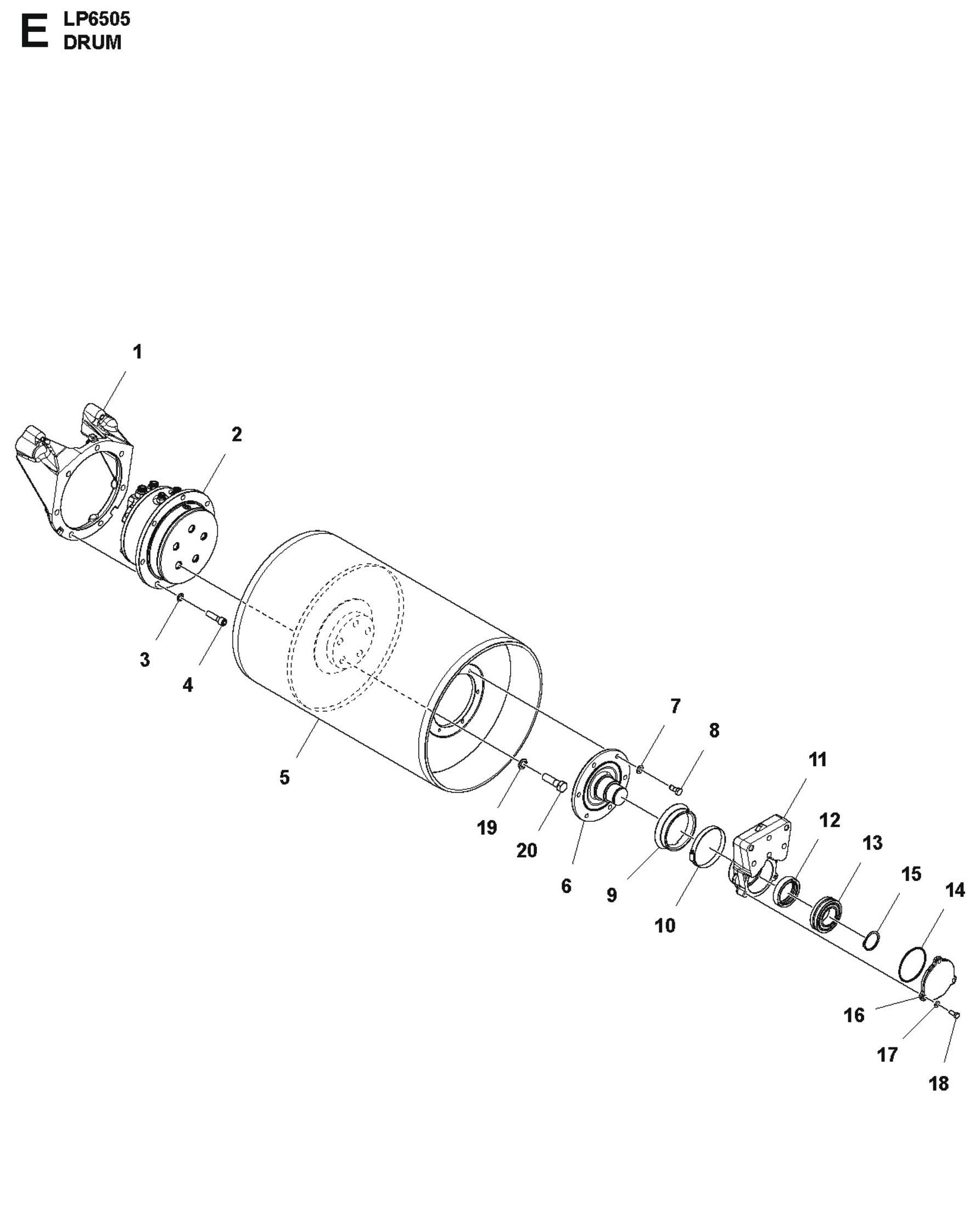 Drum Parts For LP 6505 Walk Behind Roller By Husqvarna