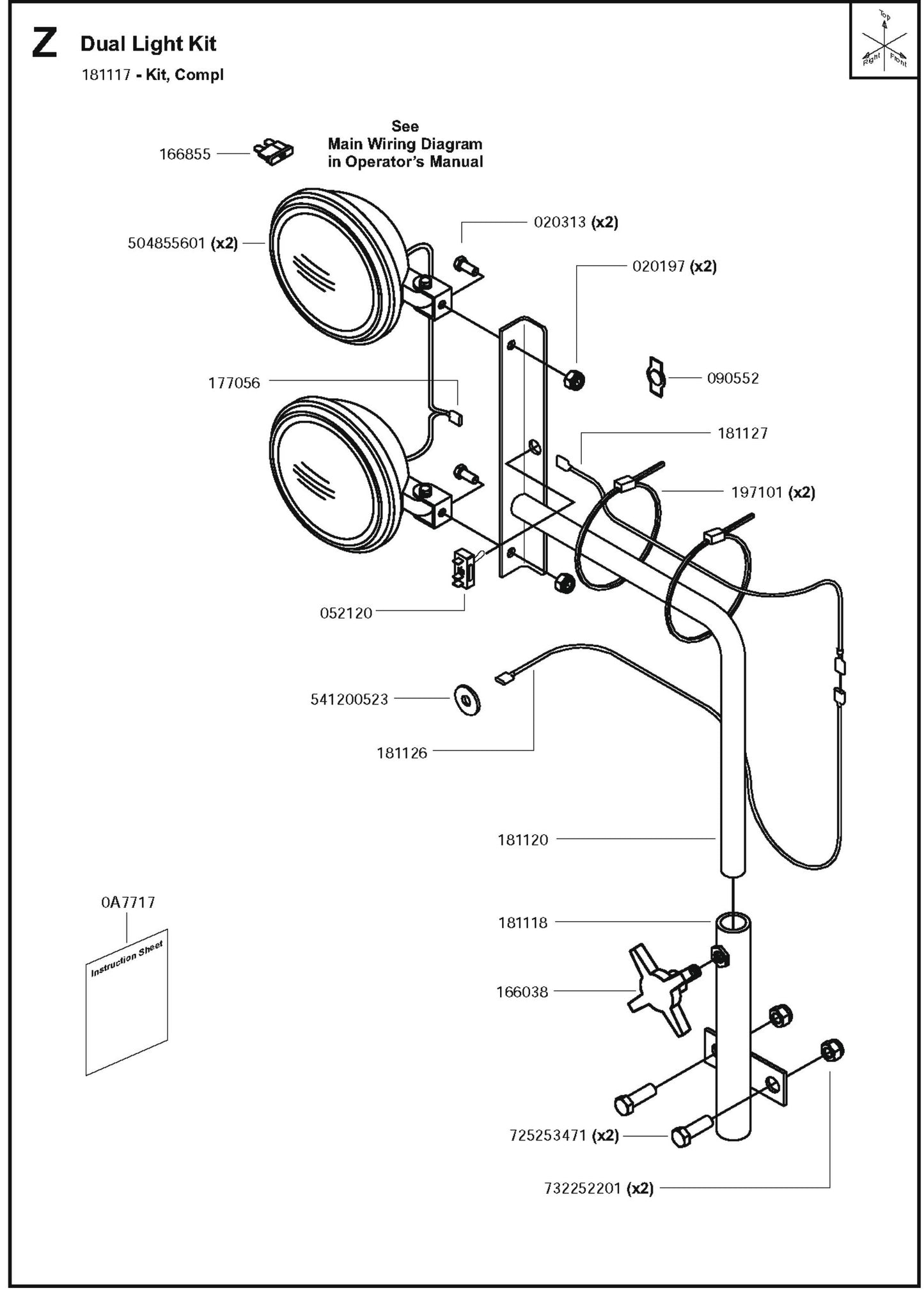 Dual Light Kit Parts for FS6800 D By Husqvarna