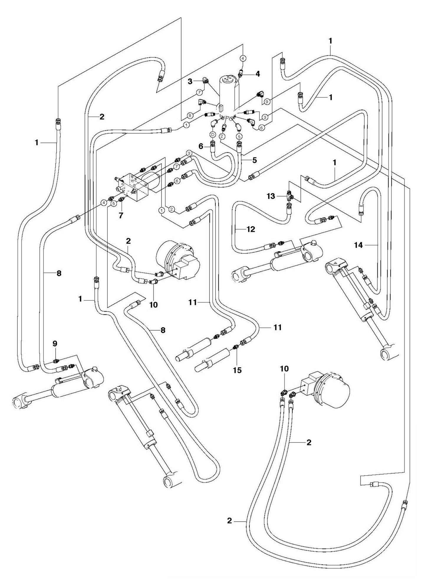 DXR 310 Hydraulic Hoses Tracks and Support Legs Assembly Parts by Husqvarna
