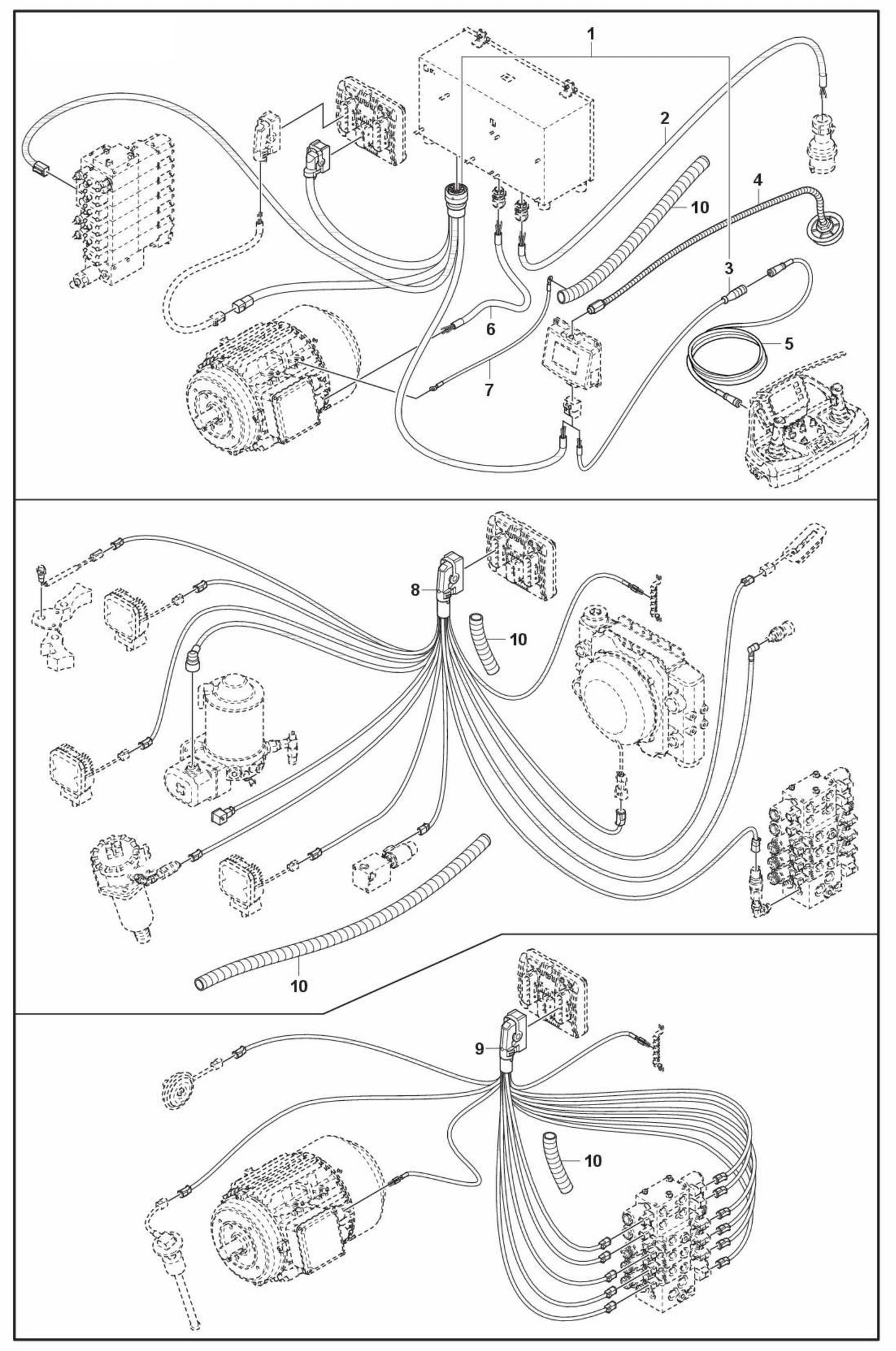 DXR 95 Wiring Harness Assembly Parts by Husqvarna