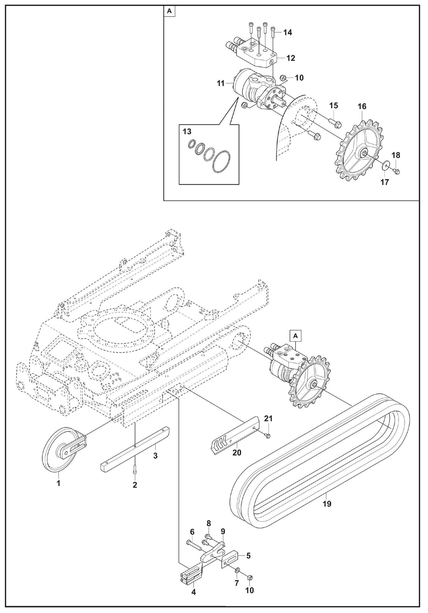 DXR 95 Track System Assembly Parts by Husqvarna