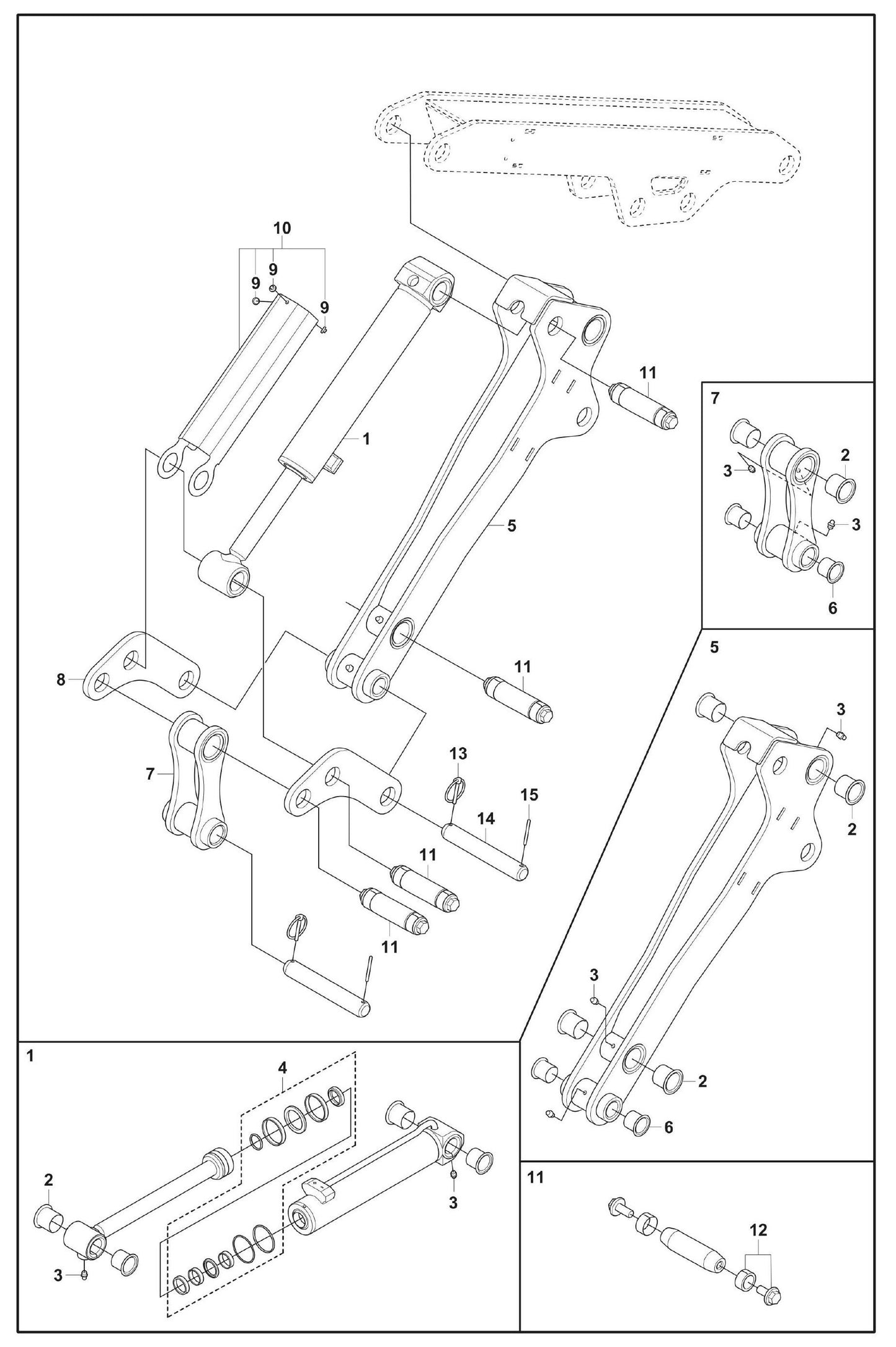 DXR 95 Arm Three Assembly Parts by Husqvarna