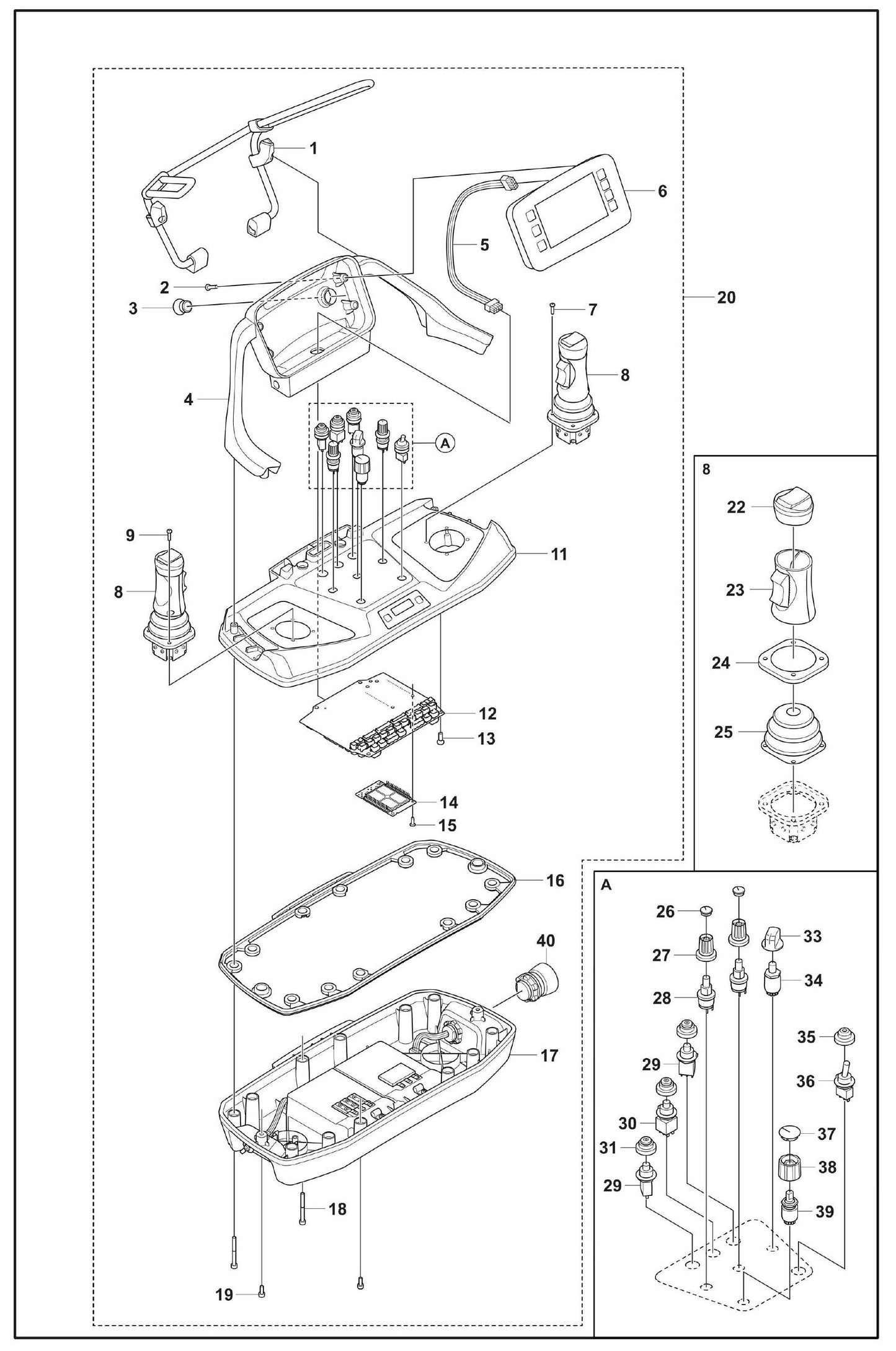 DXR 95 Remote Control G6 Assembly Parts by Husqvarna