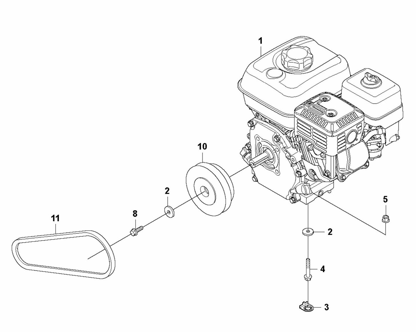 LFV 100 D Engine Installation-Honda Assembly Parts by Husqvarna