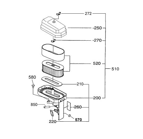Air Cleaner Assembly Parts for J36S60 Trowels by Multiquip Whiteman