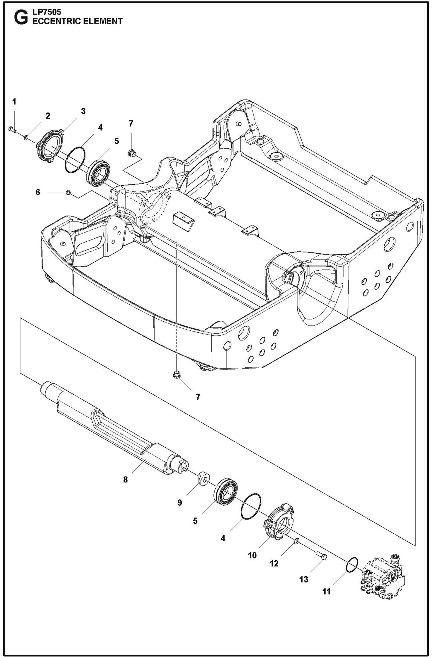 Eccentric Element Parts For LP7505 Walk Behind Roller By Husqvarna