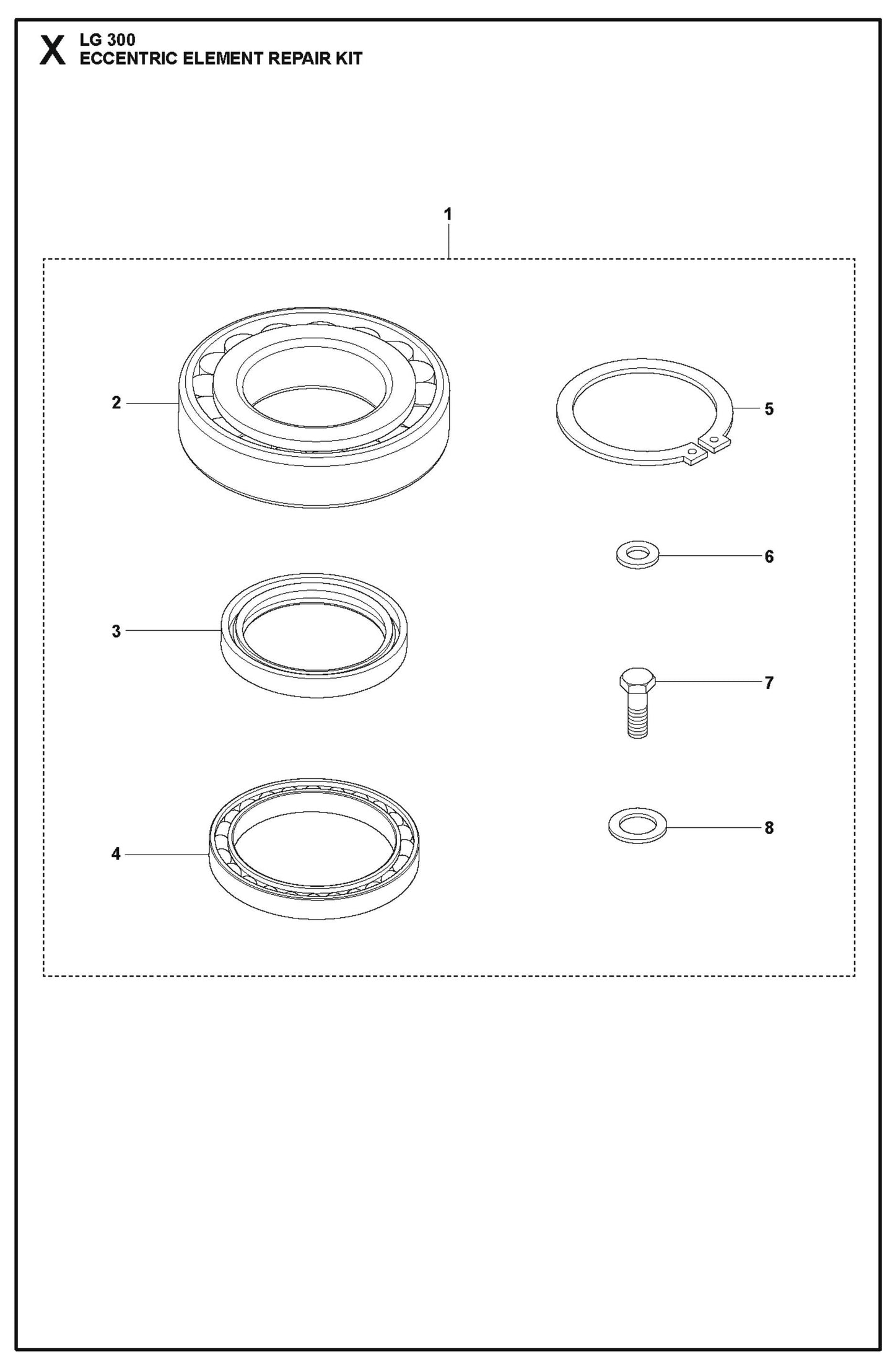 Eccentric Element Repair Kit Parts For LG 300 Diesel By Husqvarna