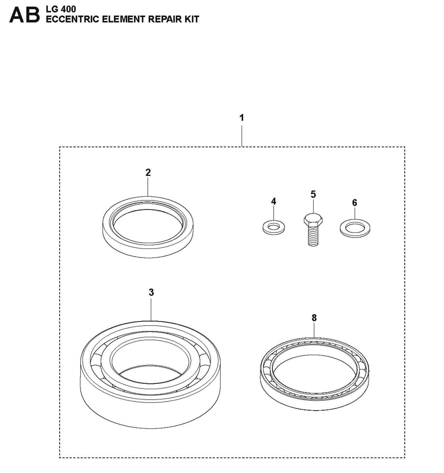 Eccentric Element Repair Kit Parts For LG 400 Diesel By Husqvarna