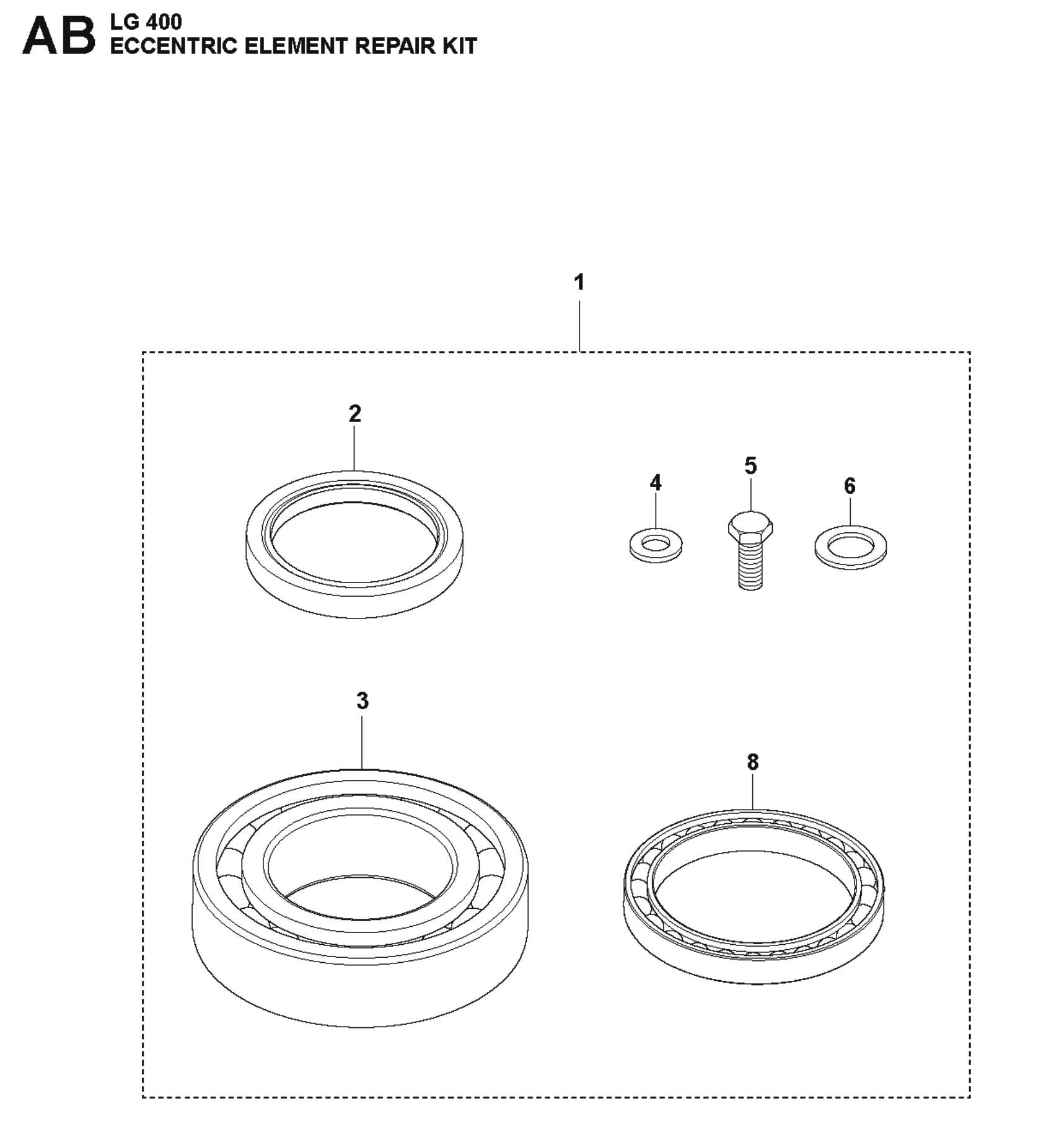 Eccentric Element Repair Kit Parts For LG 400 Diesel By Husqvarna