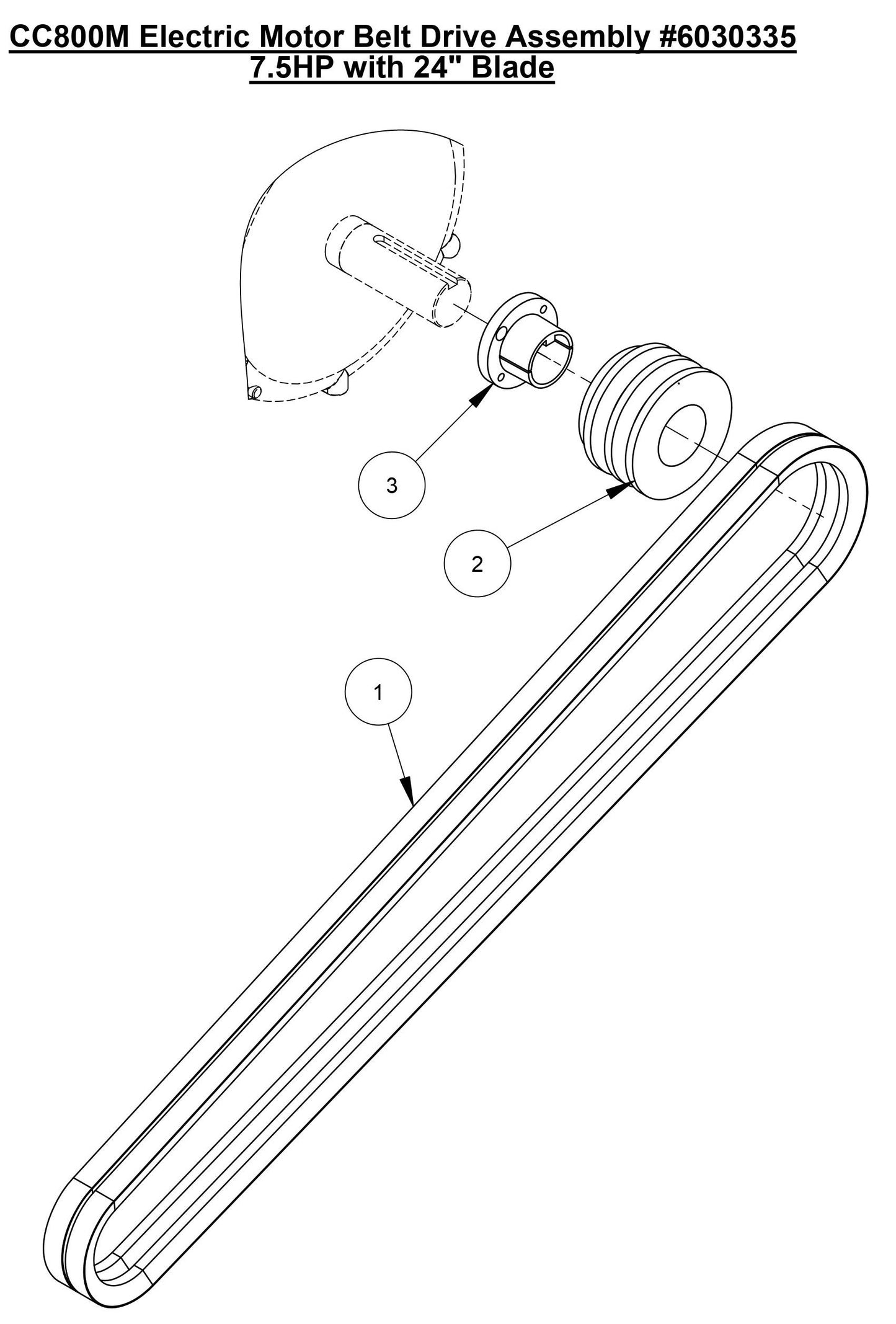 CC800M Electric Motor Belt Drive Assembly CC800M Electric Motor Belt Drive Assembly