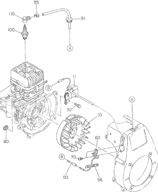 MT75HS Robin EC12HS Engine Electric Device Assembly Parts