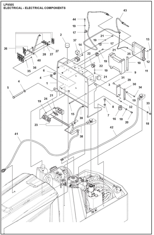 Electrical- Electrical Components Parts For LP 9505 Trench Roller By Husqvarna