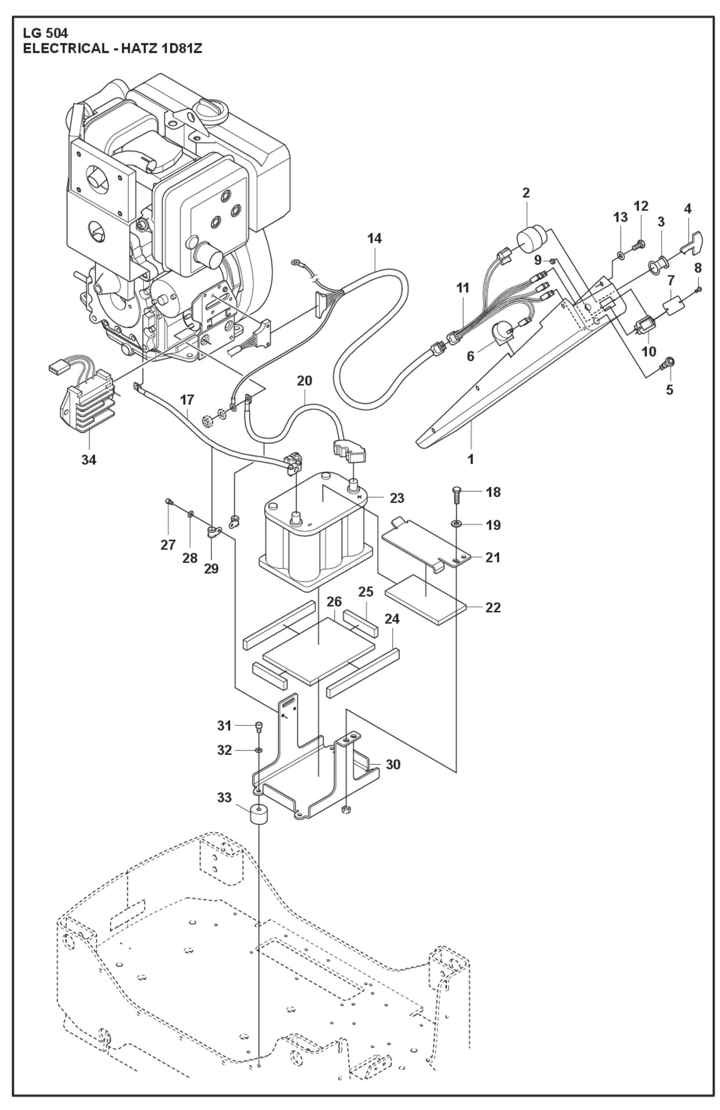 Electrical - Hatz 1D81Z Parts For LG 504 Reversible Plate Compactor By Husqvarna