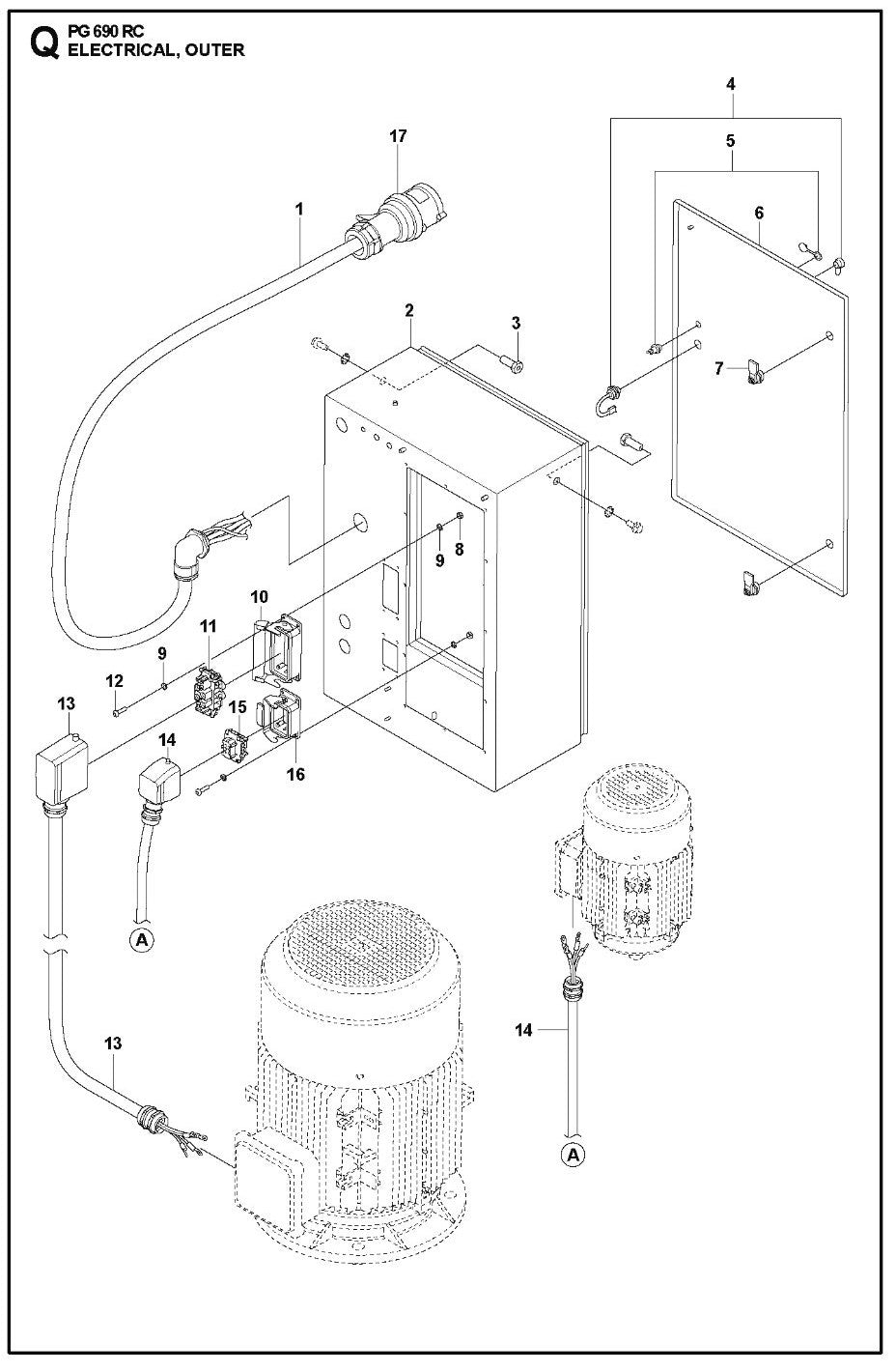 Electrical Outer Parts For PG 690 RC By Husqvarna