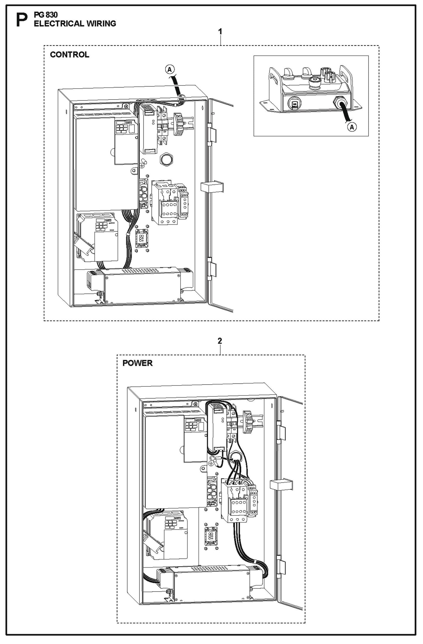 Electrical Wiring Parts For PG 830 By Husqvarna