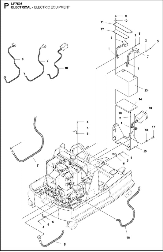 Electrical- Electric Equipment Parts For LP7505 Walk Behind Roller By Husqvarna