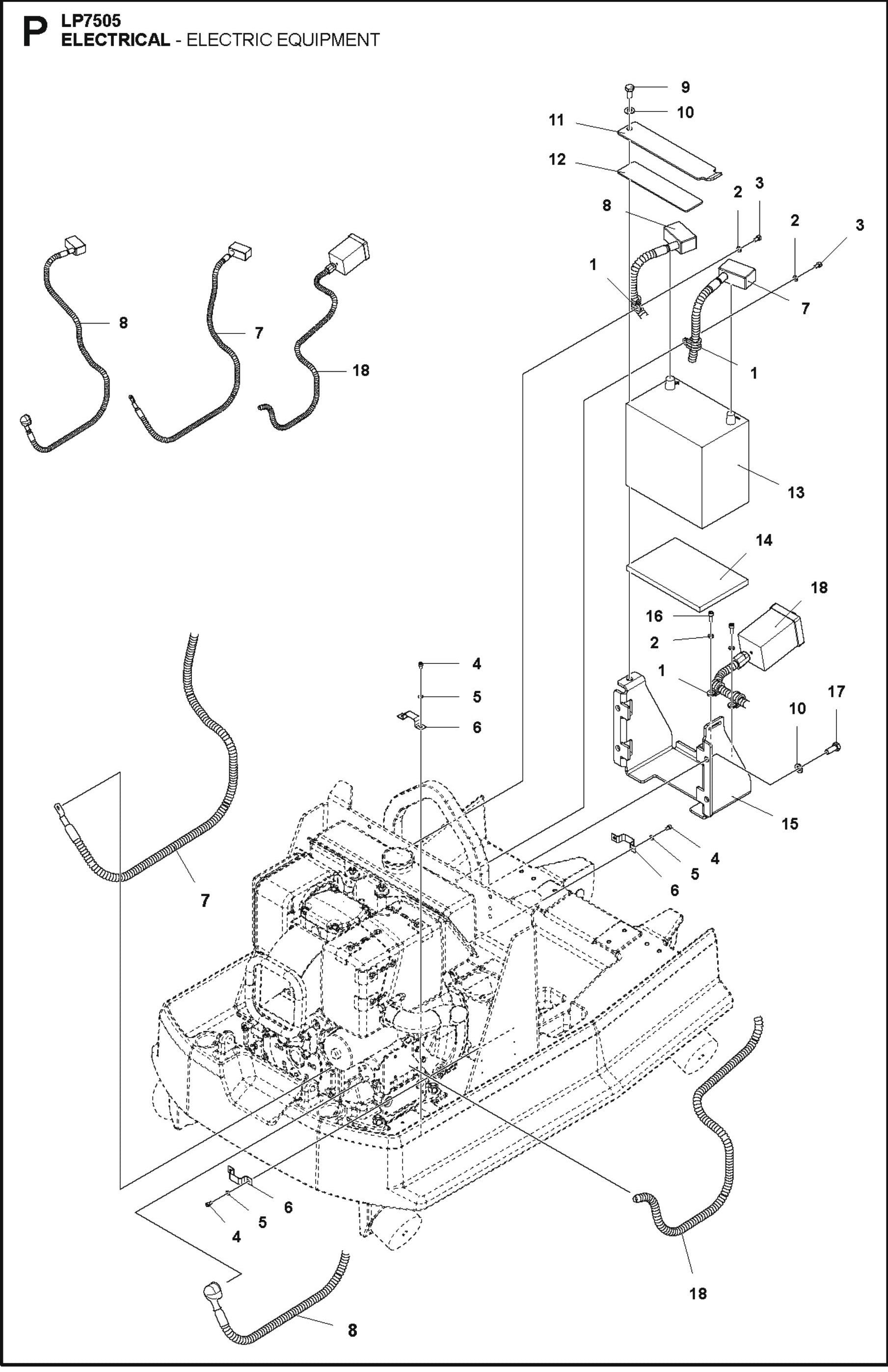Electrical- Electric Equipment Parts For LP7505 Walk Behind Roller By Husqvarna