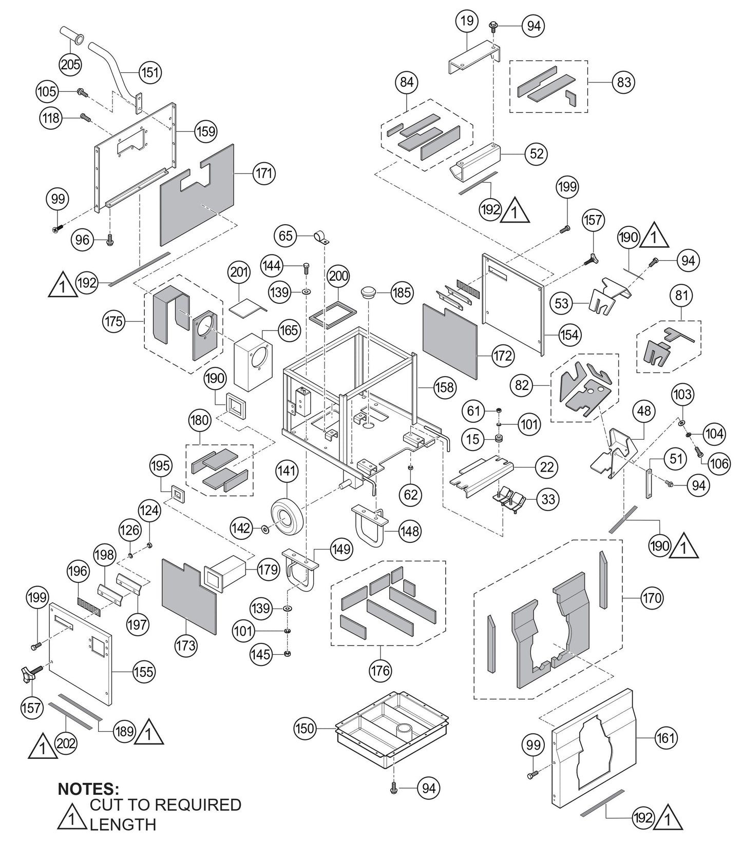 QP3TS Enclosure Assembly Parts By Multiquip