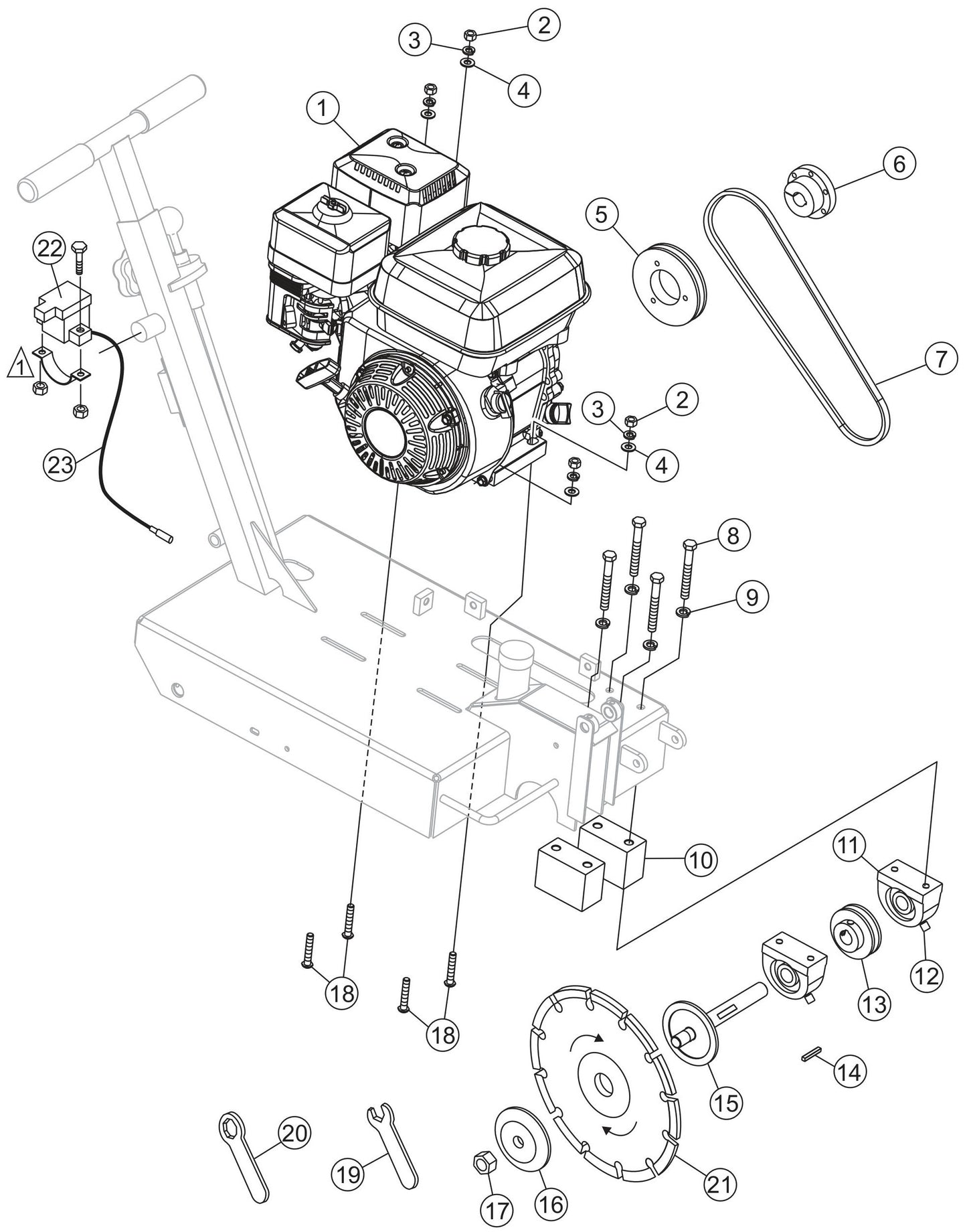 Engine And Blade Drive Assembly Parts For FCG1 Series by Multiquips