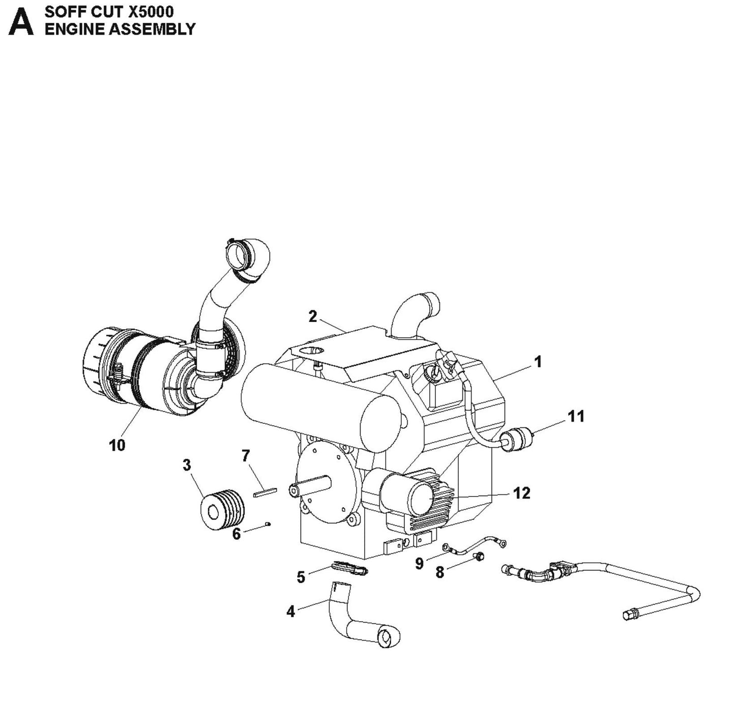 Engine Assembly Parts For Soff Cut X5000 by Husqvarna