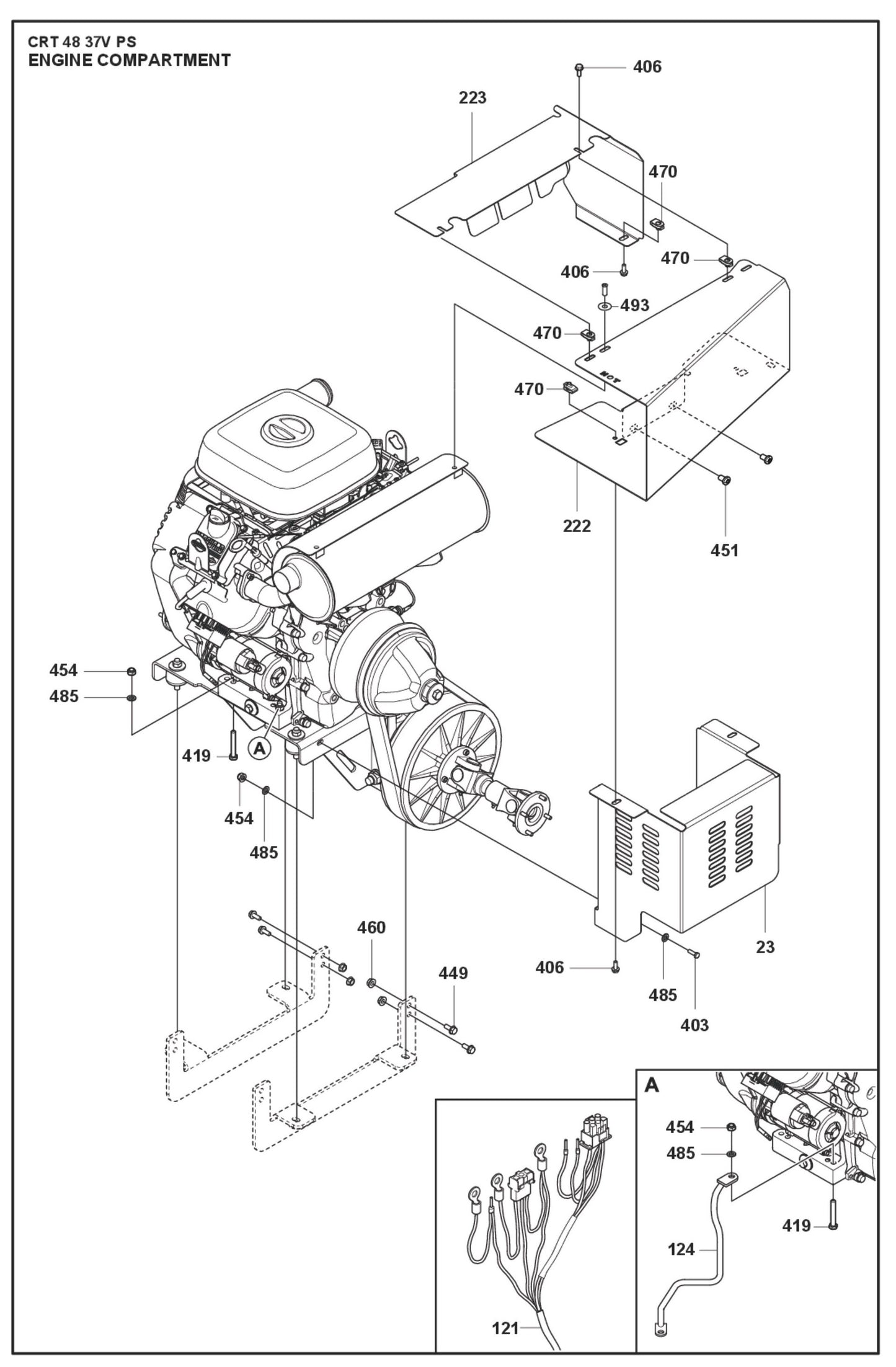 Engine Compartment Fig (1) Parts For Ride On Trowel CRT 48 PS By Husqvarna
