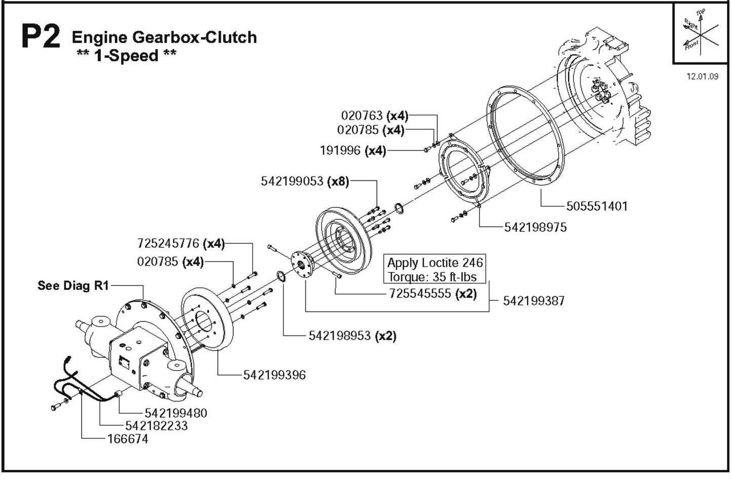 Engine Gearbox-Clutch 1-Speed  Parts for FS6800 D By Husqvarna