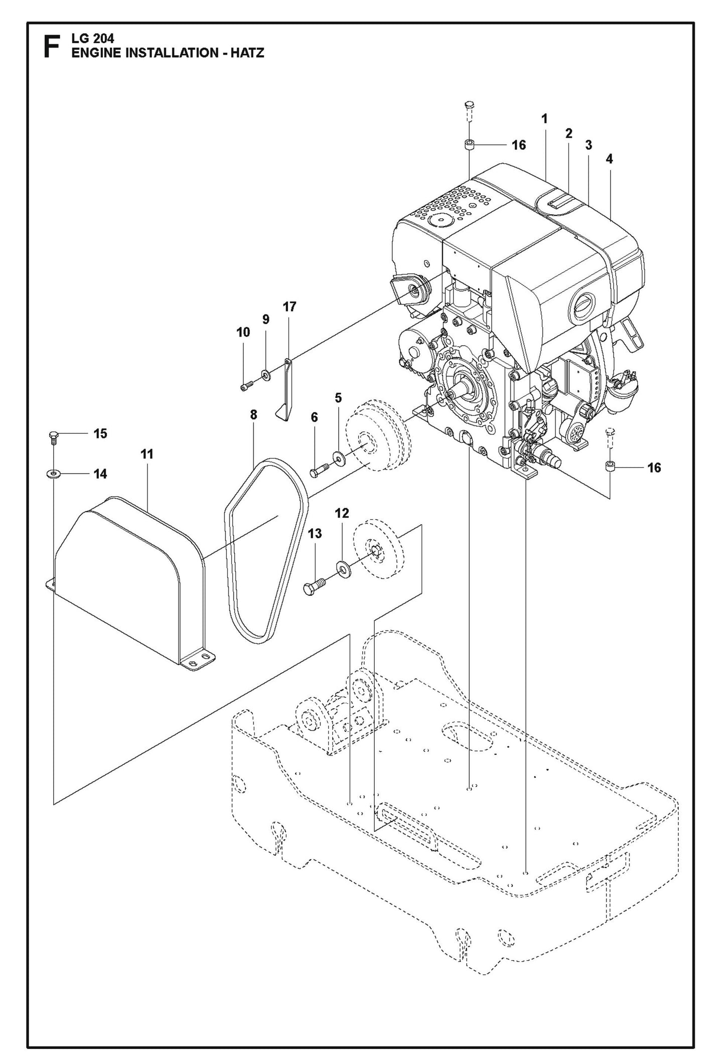 Engine Installation-Hatz Parts For LG 204 Petrol By Husqvarna