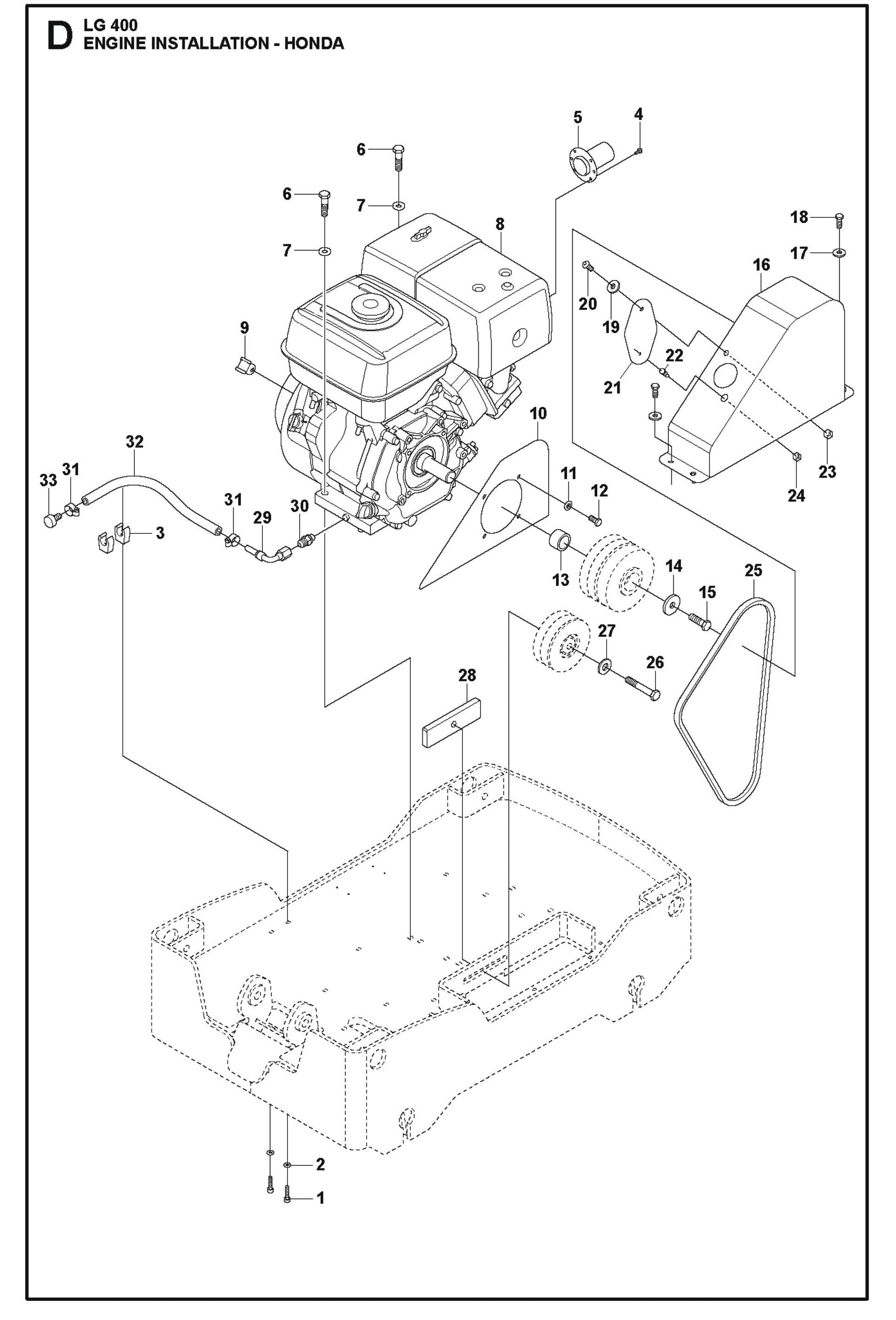 Engine Installation - Honda Assembly Parts For LG 400 Diesel By Husqvarna