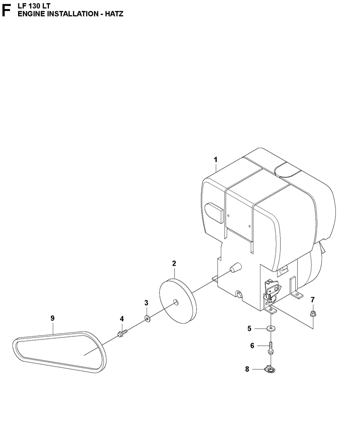 Engine Installation - Hatz Parts For LF 130 LT Diesel By Husqvarna